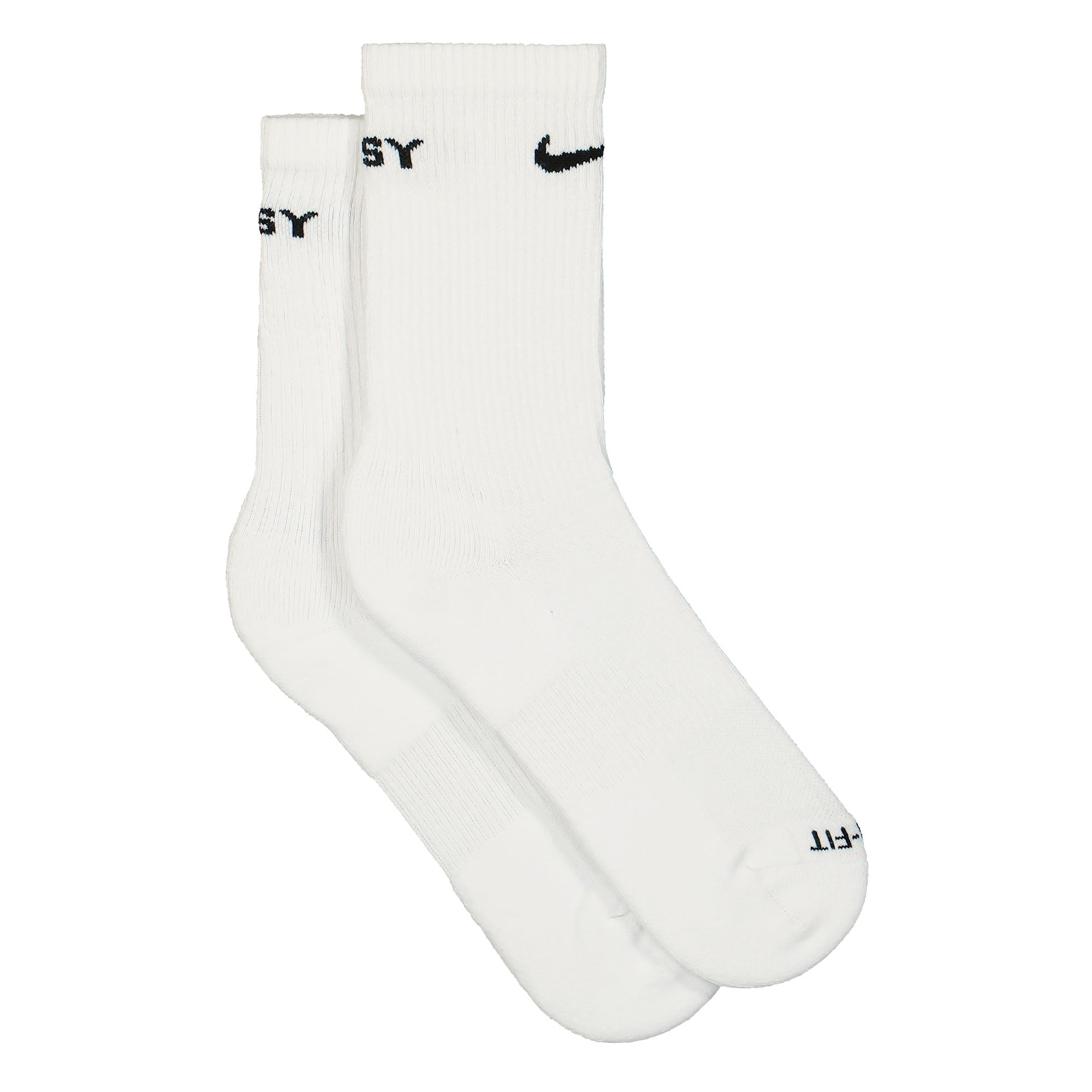 Nike Stussy x Nike Everyday Plus Crew 3 Pairs Socks White / Black Socks Material | Overkill