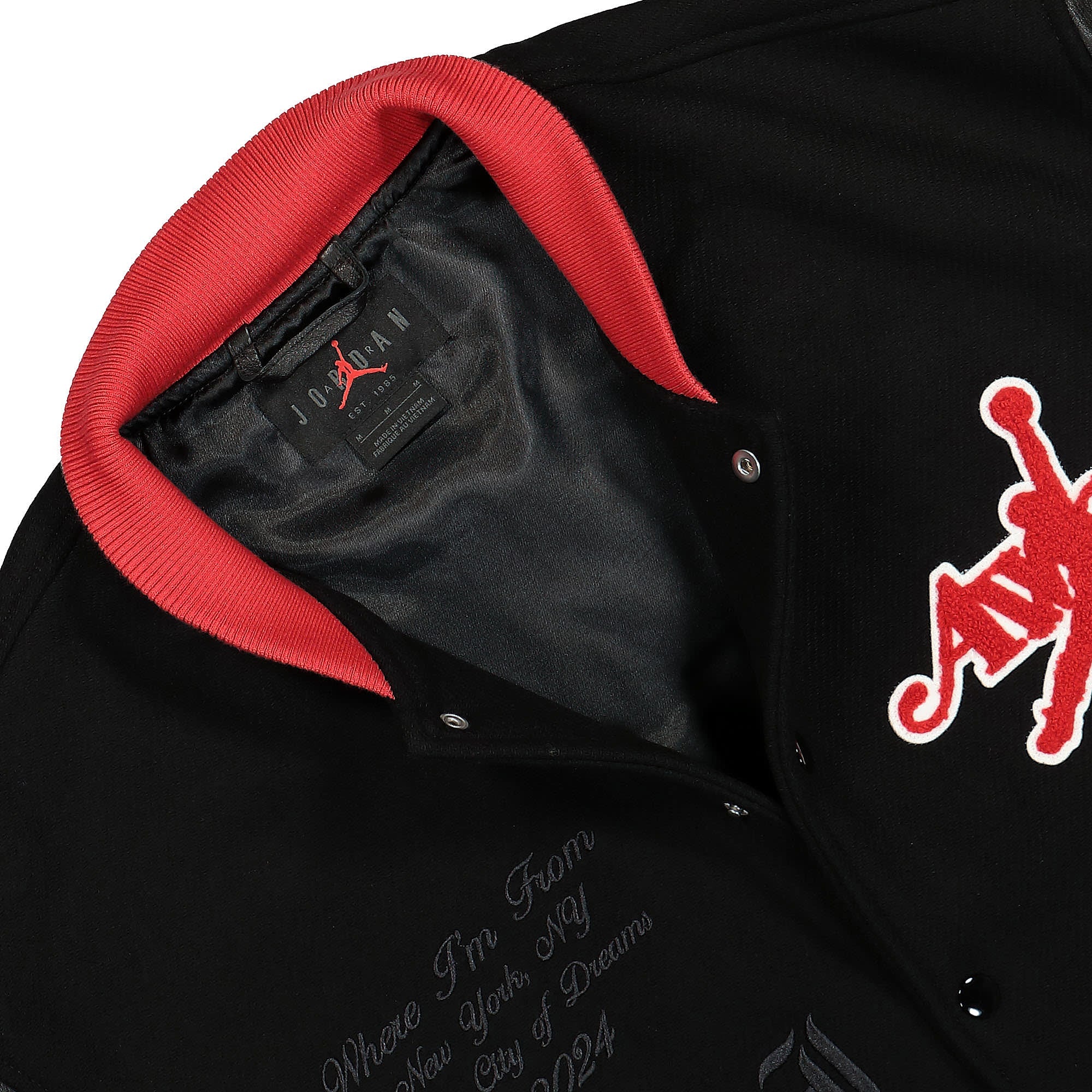 Jordan Varsity Jacket University Red / Black Bomber & Varsity Jackets Close-up | Overkill