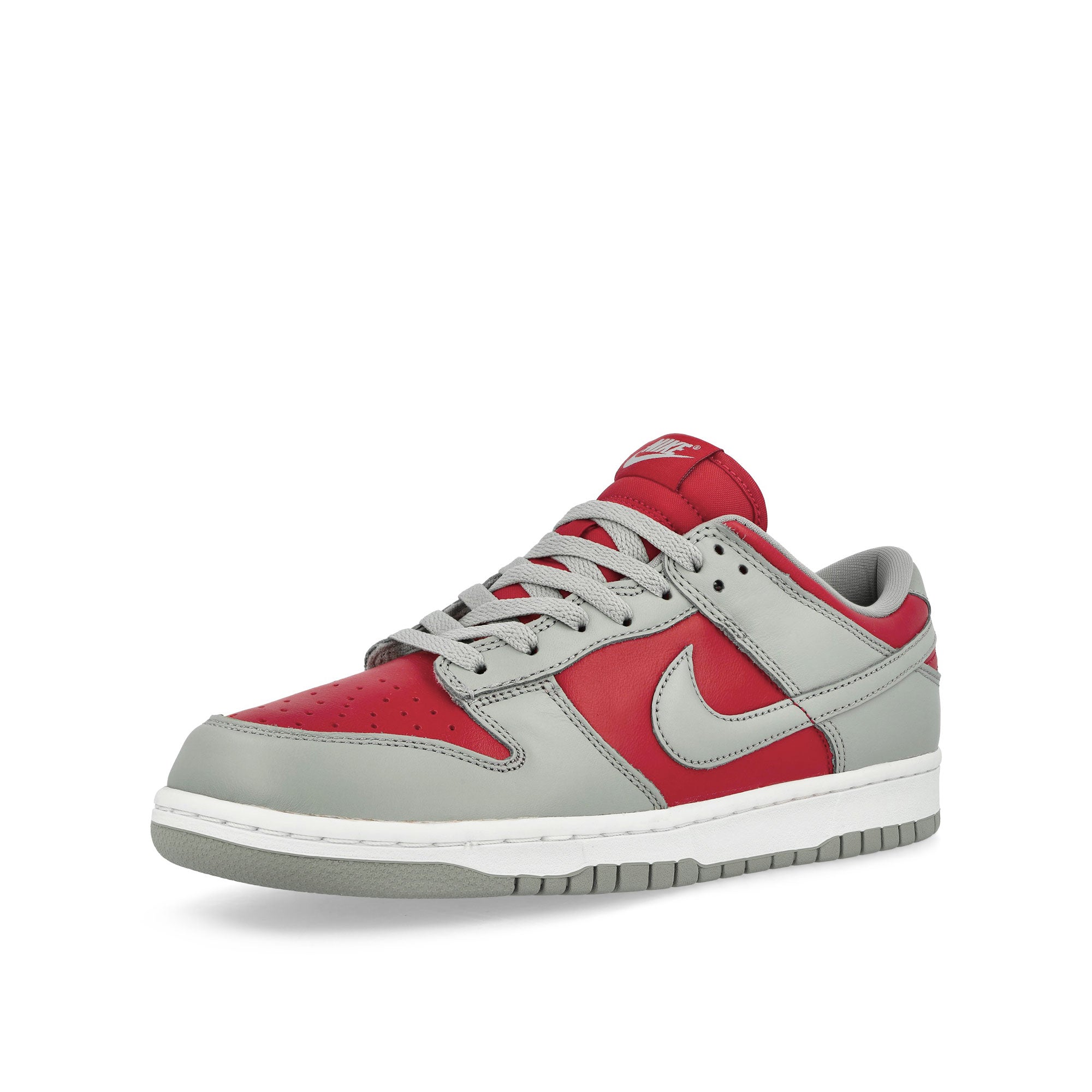 Nike Dunk Low Varsity Red / Silver - White Low Top Sneakers Close Up | Overkill