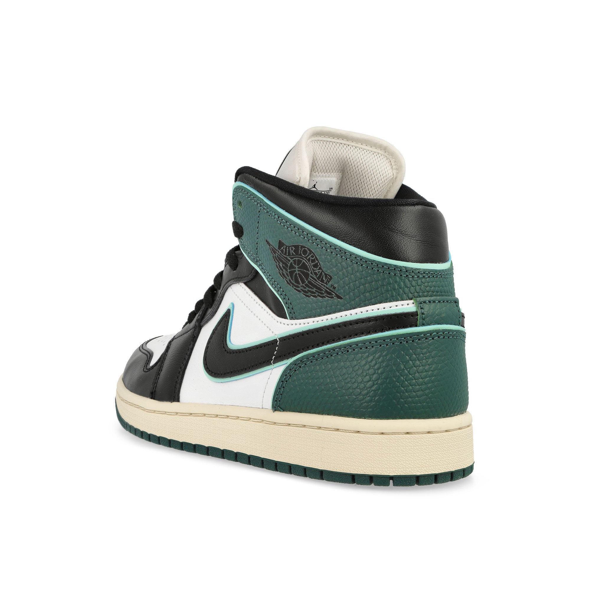 Jordan Wmns Air Jordan 1 Mid SE White / Black - Light Dew - Oxidized Green Mid Top Sneakers Material | Overkill