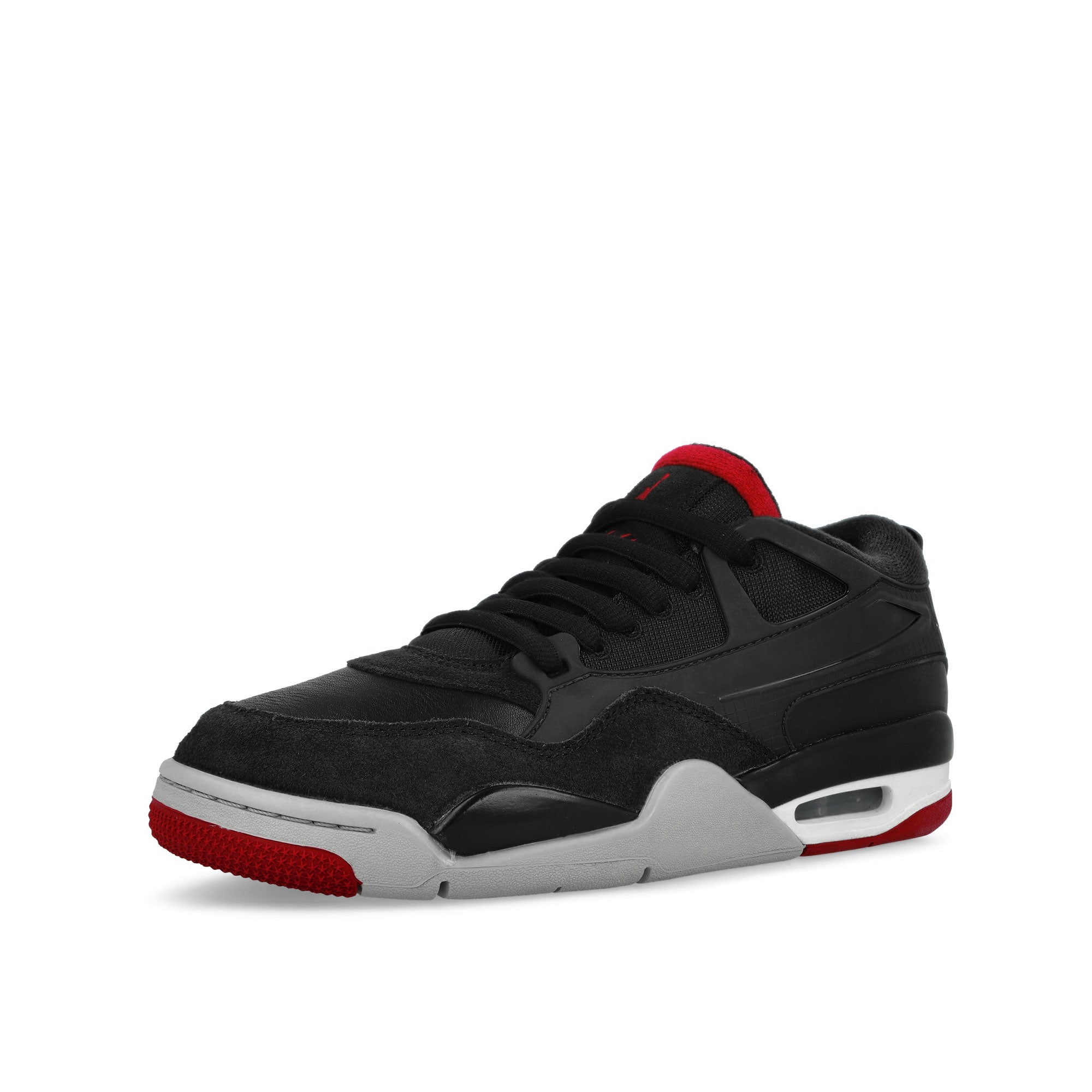 Jordan Air Jordan 4 RM Bred Black / Varsity Red - Wolf Grey - White Low Top Sneakers FQ7939 061 Close-up | Overkill