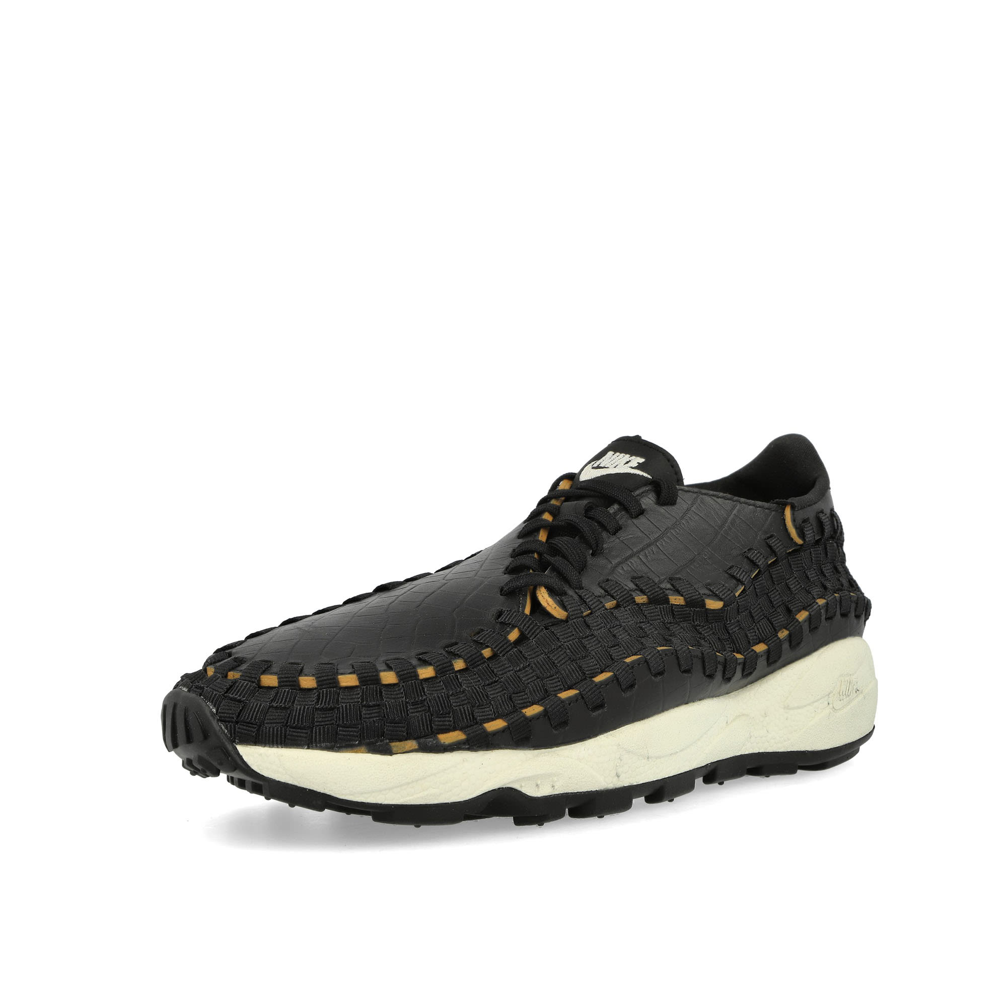 Nike W Air Footscape Woven Premium Black / Pale Ivory - Desert Ochre Low Top Sneakers Close Up | Overkill