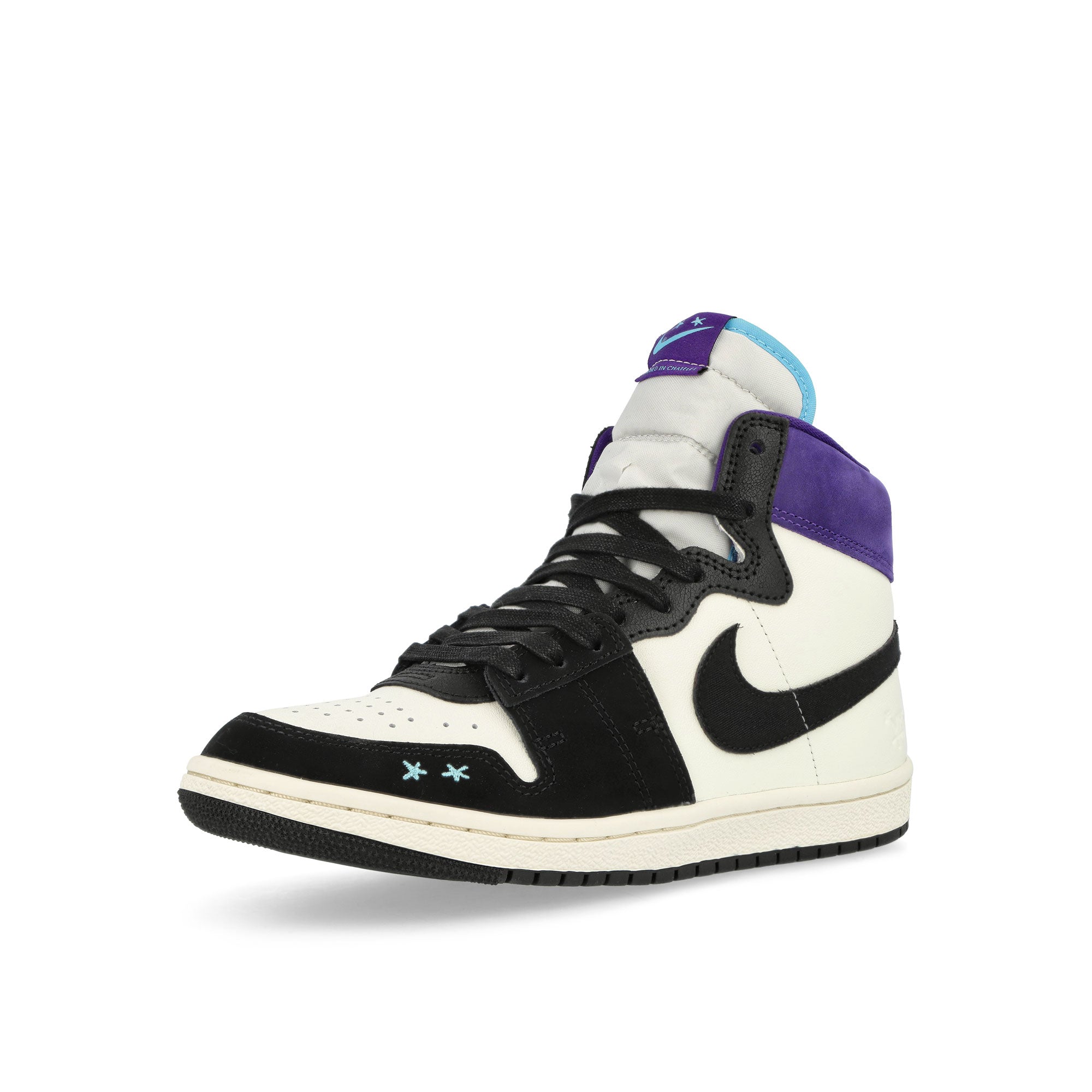 Jordan Wmns Jordan Air Ship PE SP Sail / Blue Chill - Black - Court Purple High Top Sneakers Close Up | Overkill