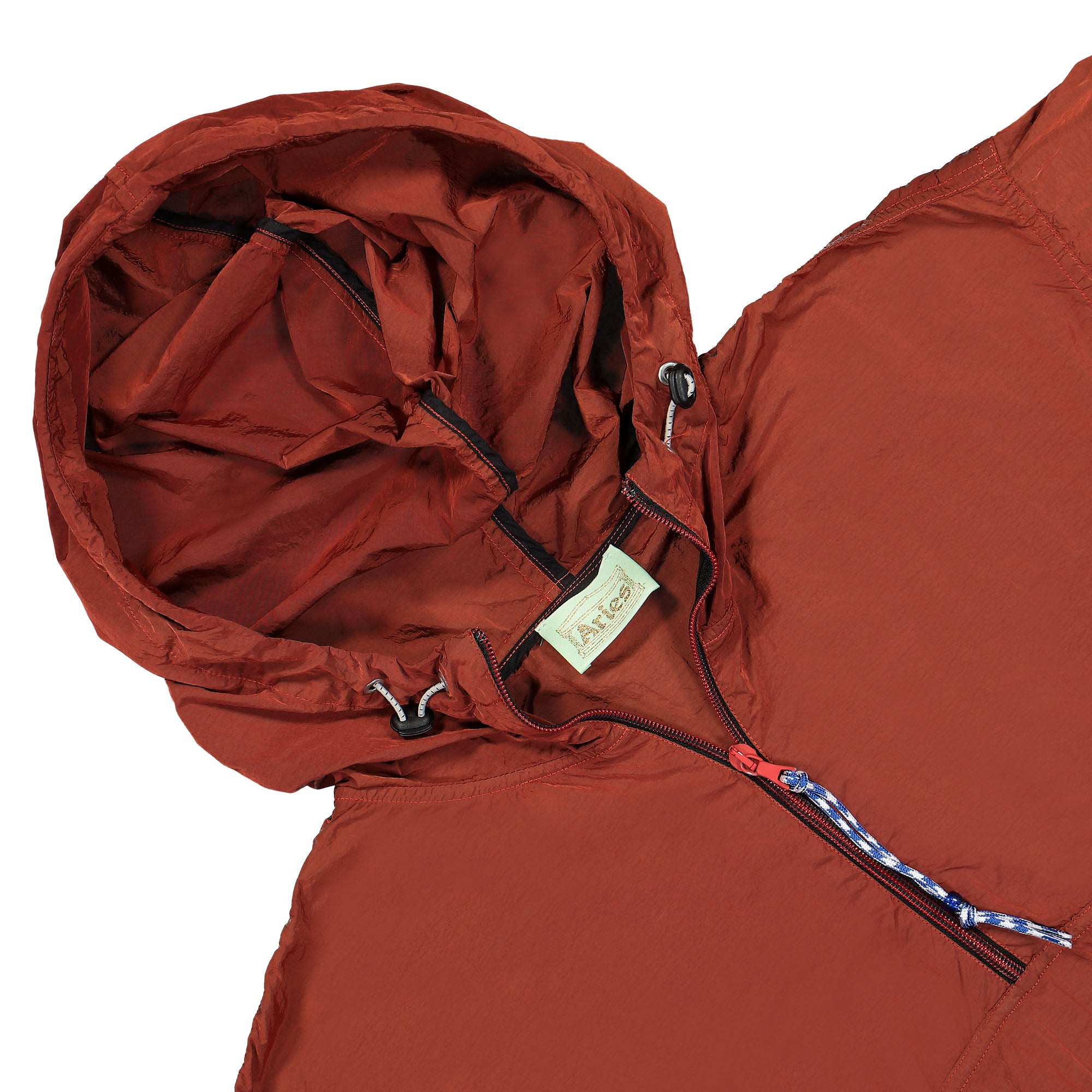Aries windbreaker half zip jacket Red Windbreaker Close-up | Overkill