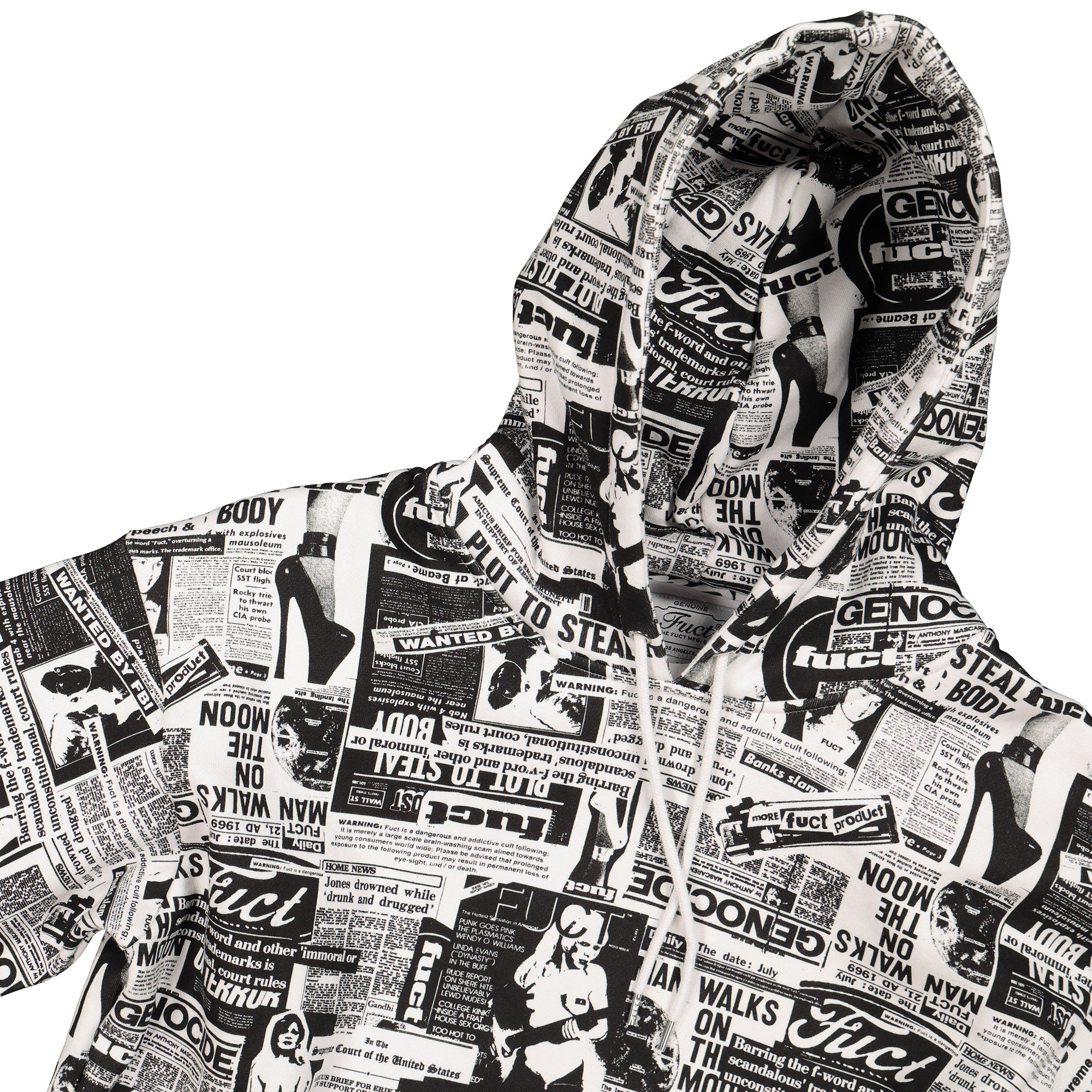 Fuct Headlines Hoody Black Hoodies Detailfoto | Overkill