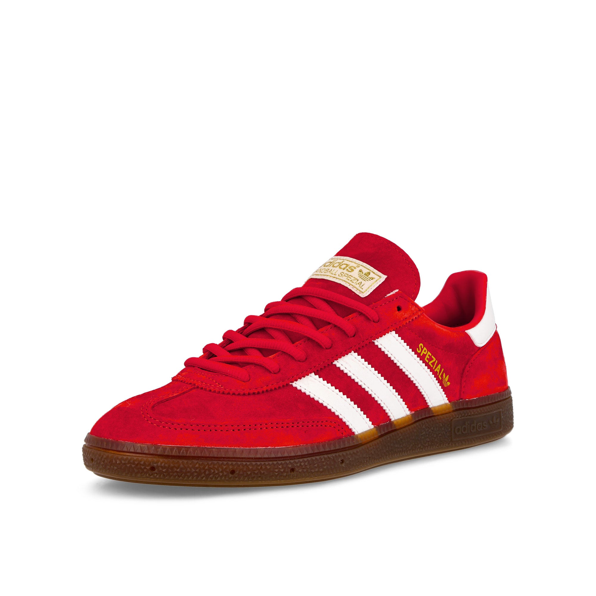 adidas Handball Spezial Scarlet / Footwear White / Gum Low Top Sneakers Close Up | Overkill