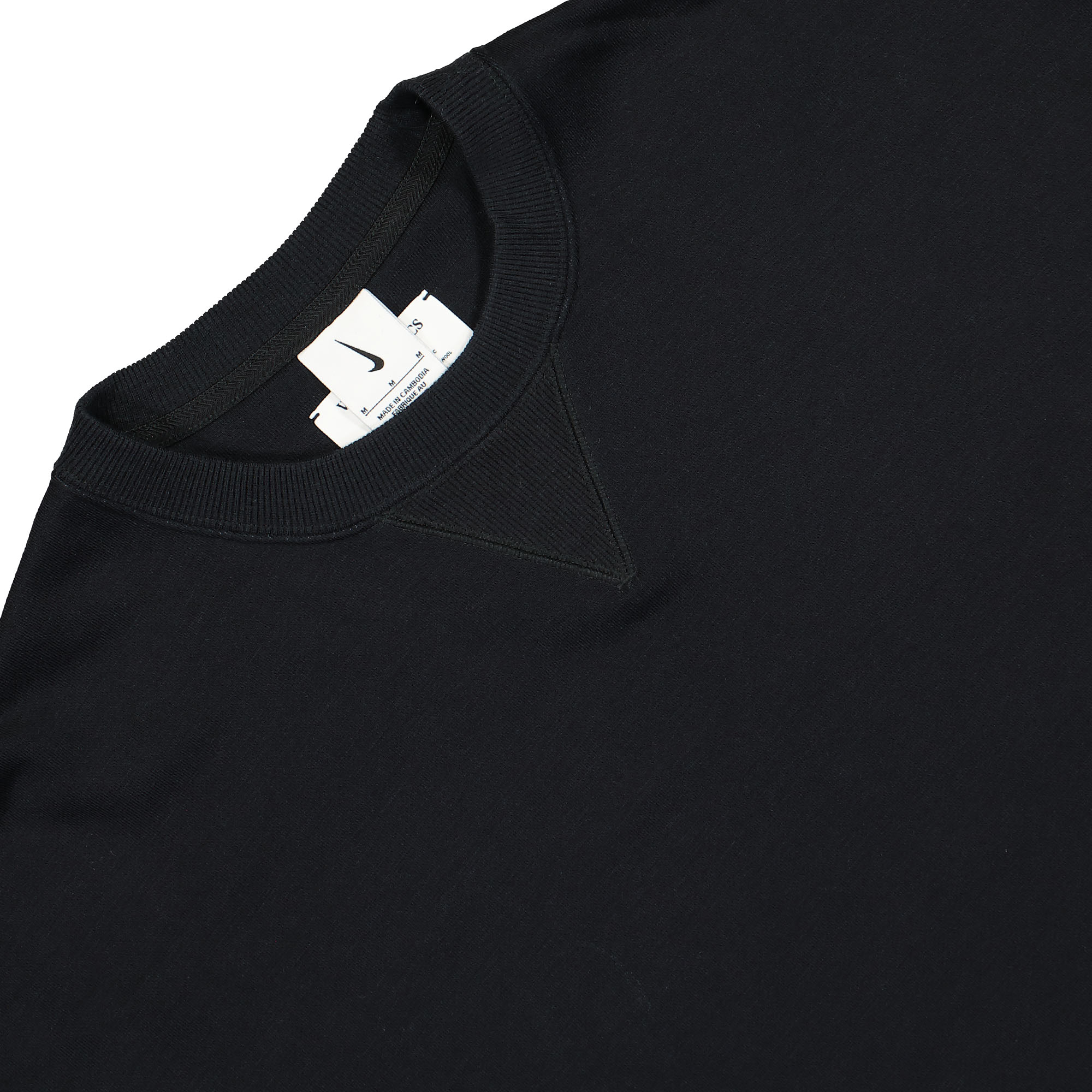 Nike Wool Classics Crewneck Black Sweatshirts Close-up | Overkill