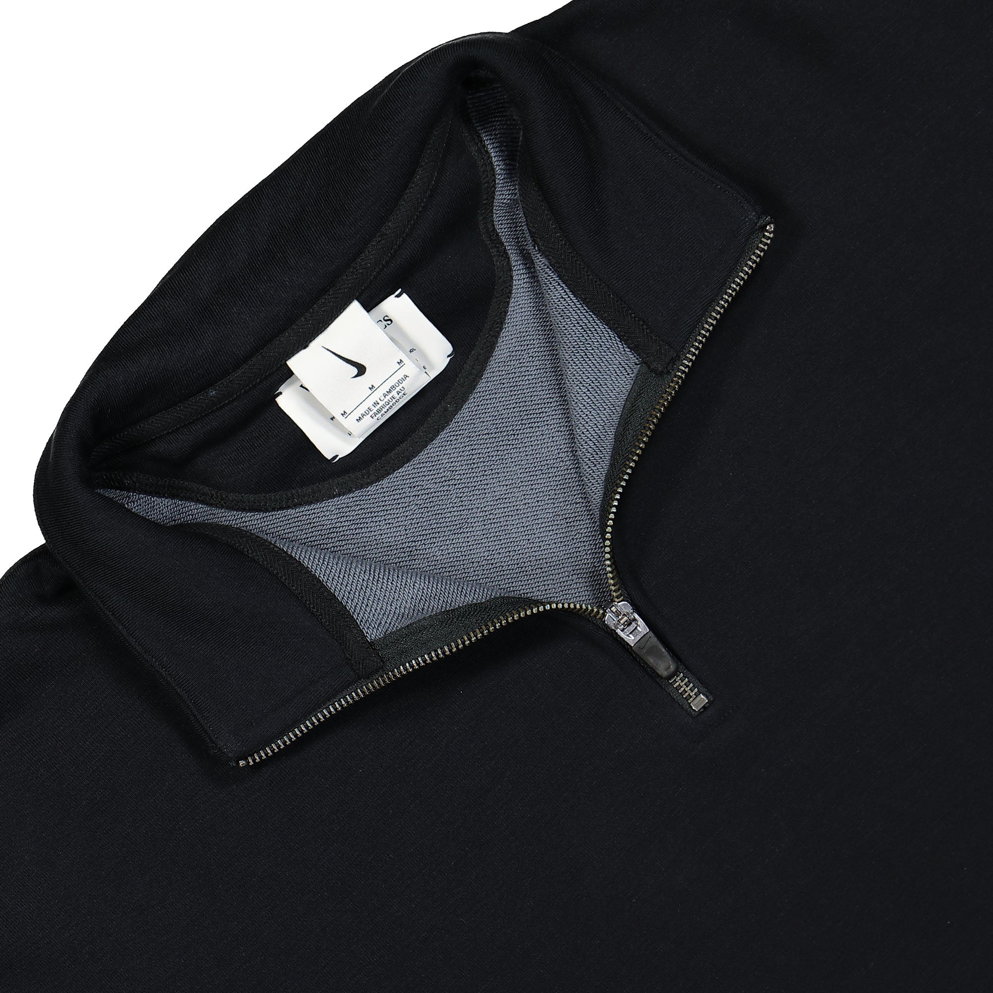 Nike Wool Classics Quarter Zip Sweater Black Sweatshirts Close-up | Overkill