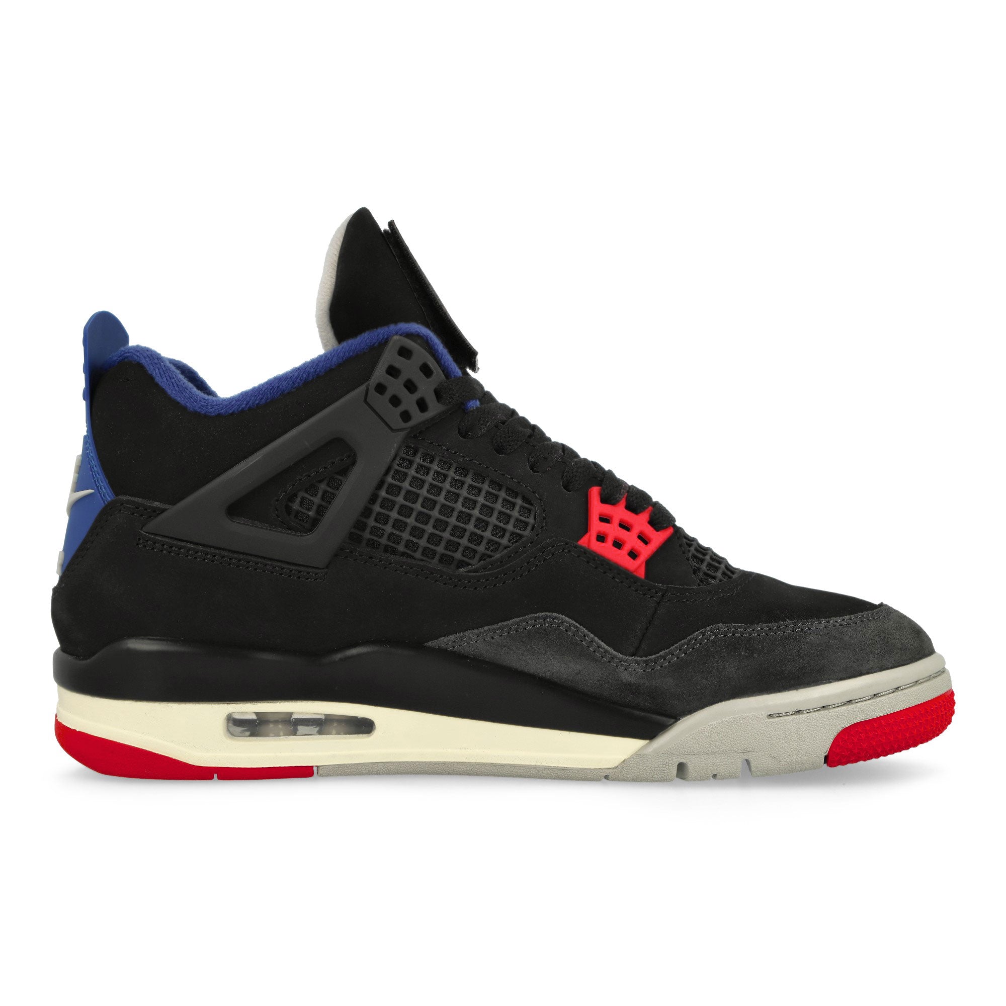Air Jordan 4 Retro Rare Air Black / Fire Red - Deep Royal Blue High Top Sneaker FV5029 003 Silhouette | Overkill