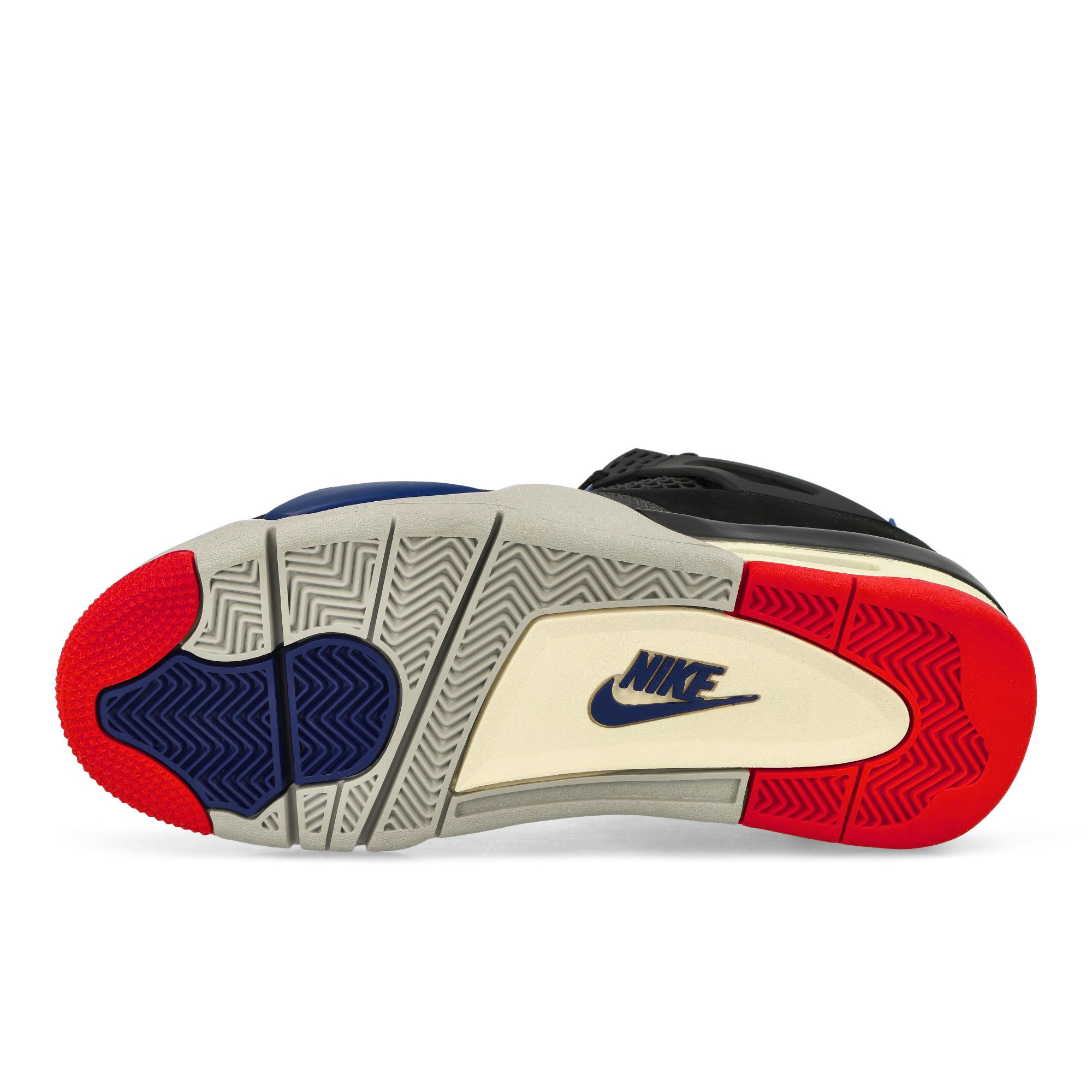 Air Jordan 4 Retro Rare Air Black / Fire Red - Deep Royal Blue High Top Sneaker FV5029 003 Detail View 1 | Overkill