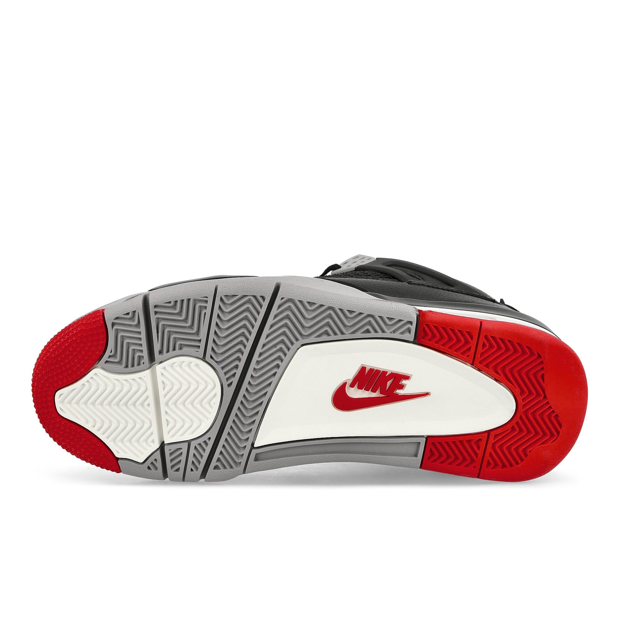 Jordan Air Jordan 4 Retro Black / Fire Red - Cement Grey - Summit White Sneakers Detail View 1 | Overkill