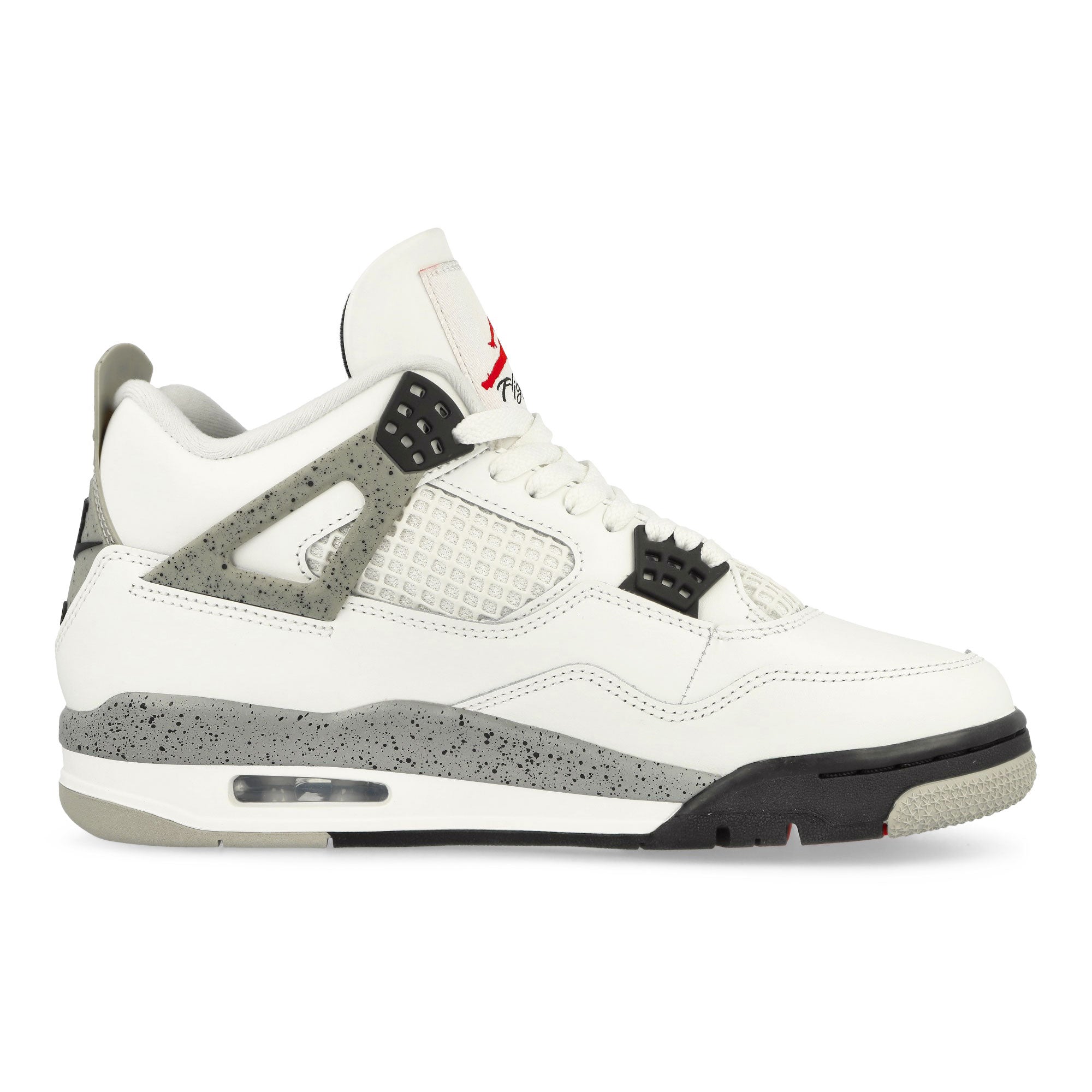 Jordan 4 Retro Summit White / Fire Red - Cement Grey - Black Low Top Sneakers Silhouette | Overkill