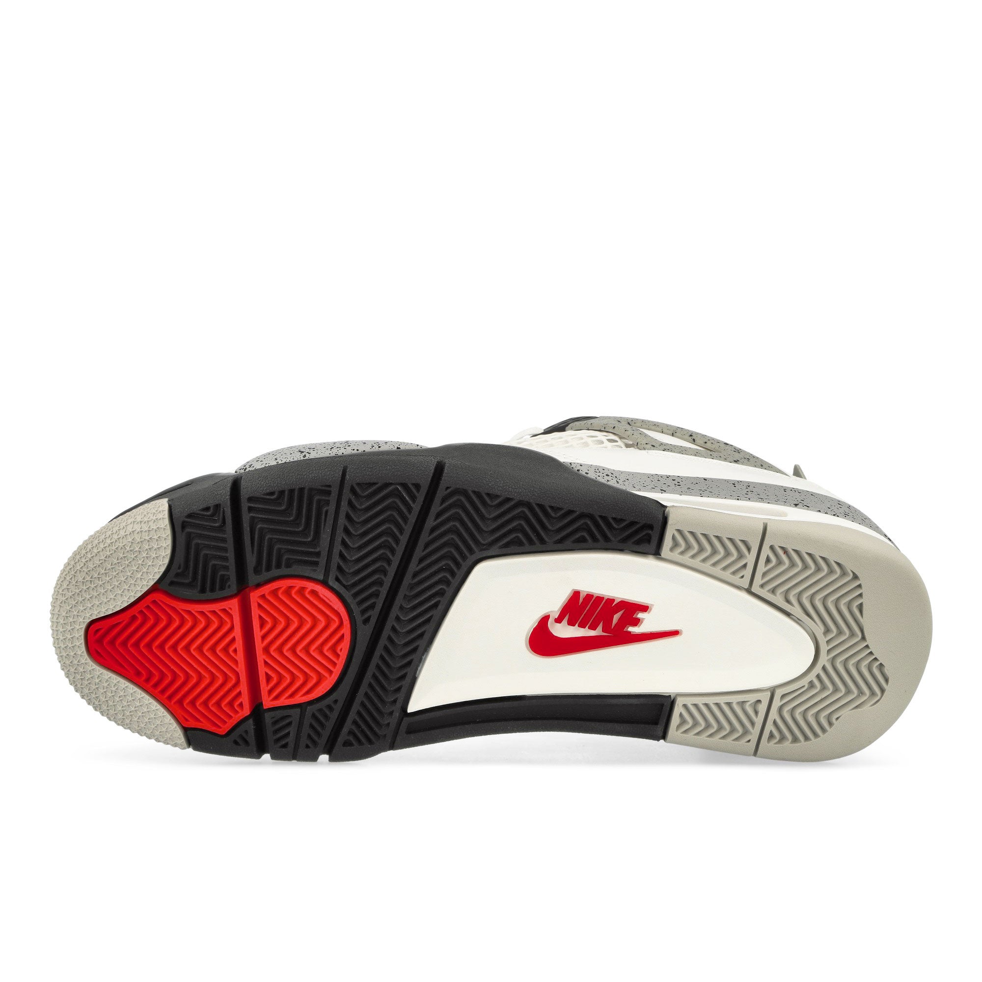 Jordan 4 Retro Summit White / Fire Red - Cement Grey - Black Low Top Sneakers Detail View 1 | Overkill