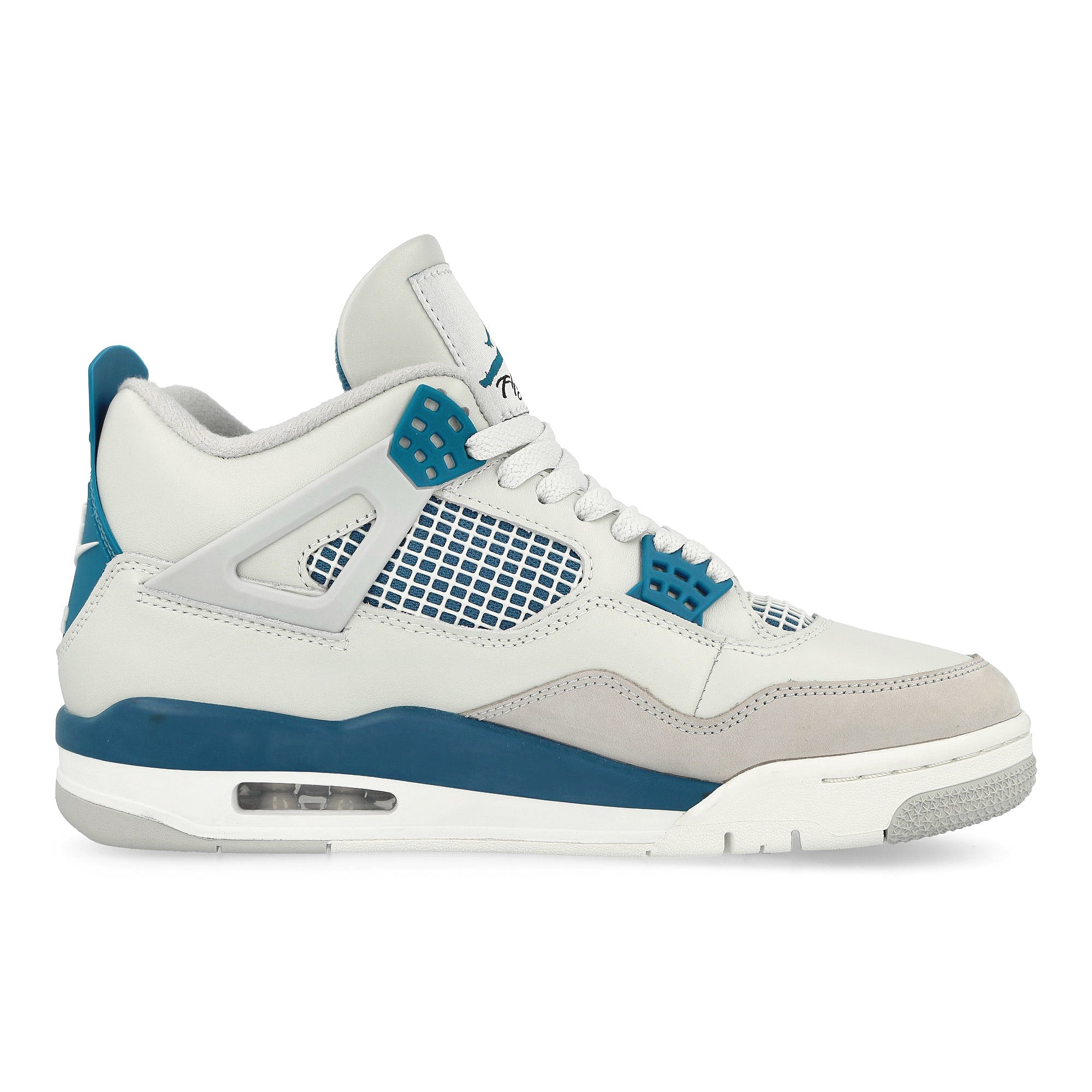 Jordan Air Jordan 4 Retro Off White / Military Blue - Neutral Grey High Top Sneakers Silhouette | Overkill