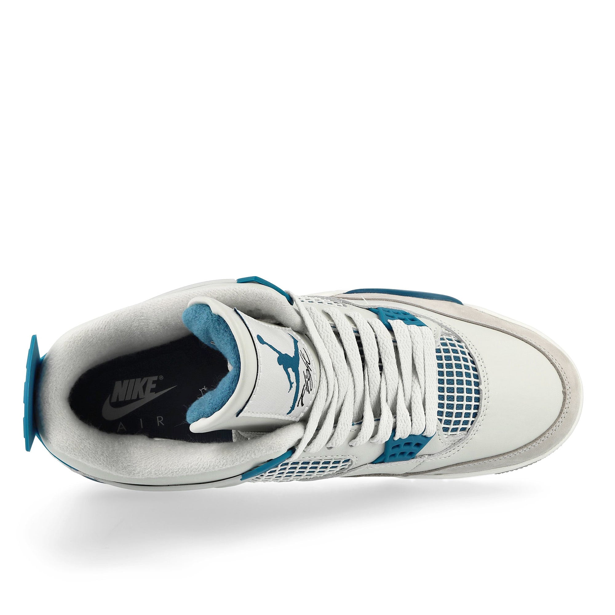 Jordan Air Jordan 4 Retro Off White / Military Blue - Neutral Grey High Top Sneakers Detailfoto | Overkill