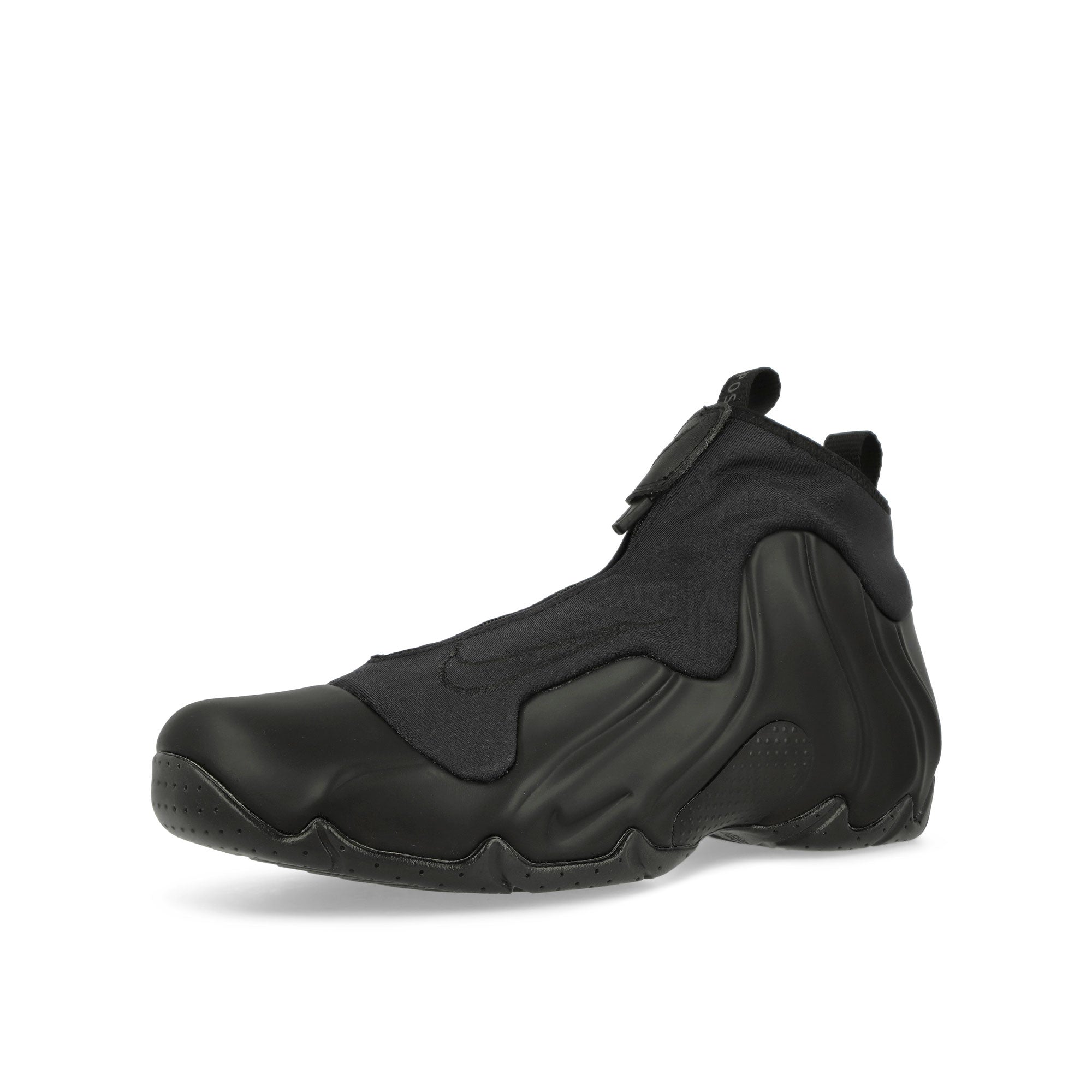 Nike Air Flightposite Black / Black High Top Sneakers Close Up | Overkill
