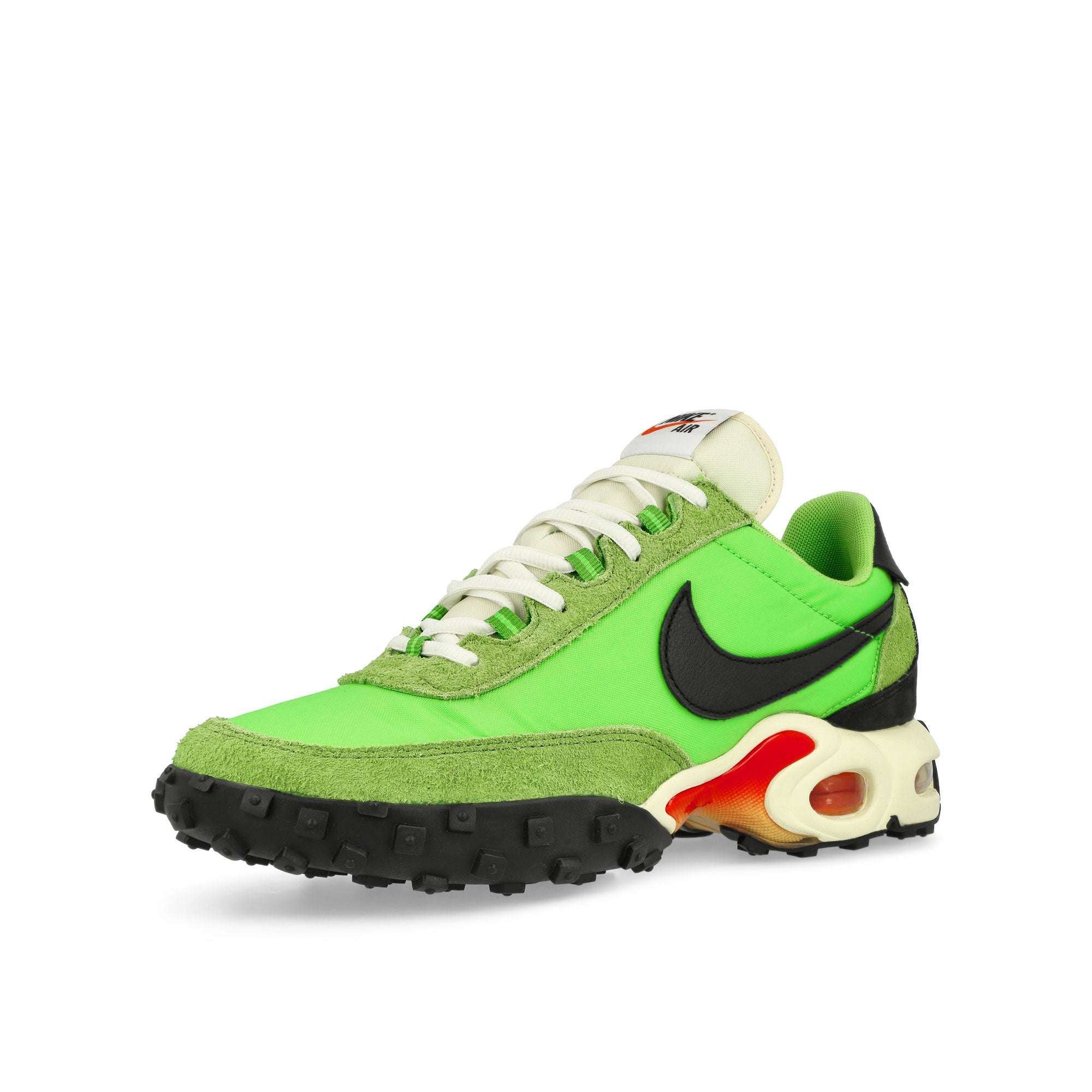 Nike Air Max Waffle SP Action Green / Black - Total Orange Low Top Sneakers Close Up | Overkill