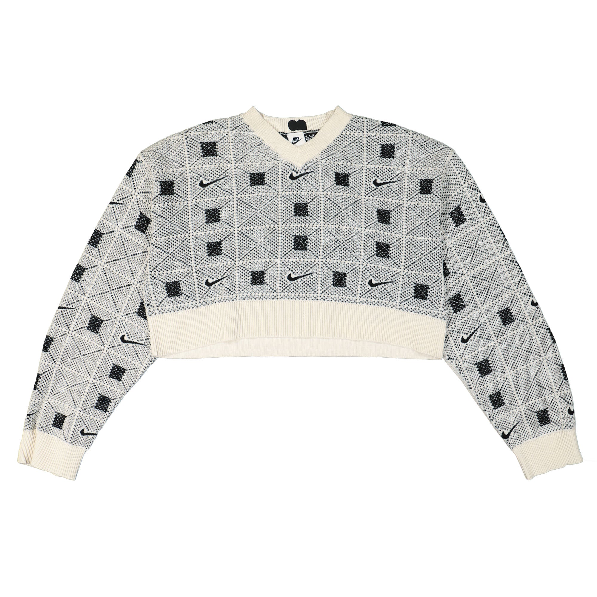 Nike W Sweater Pale Ivory / Black / Light Orewood Brown Sweatshirts FV7801 110 | Overkill