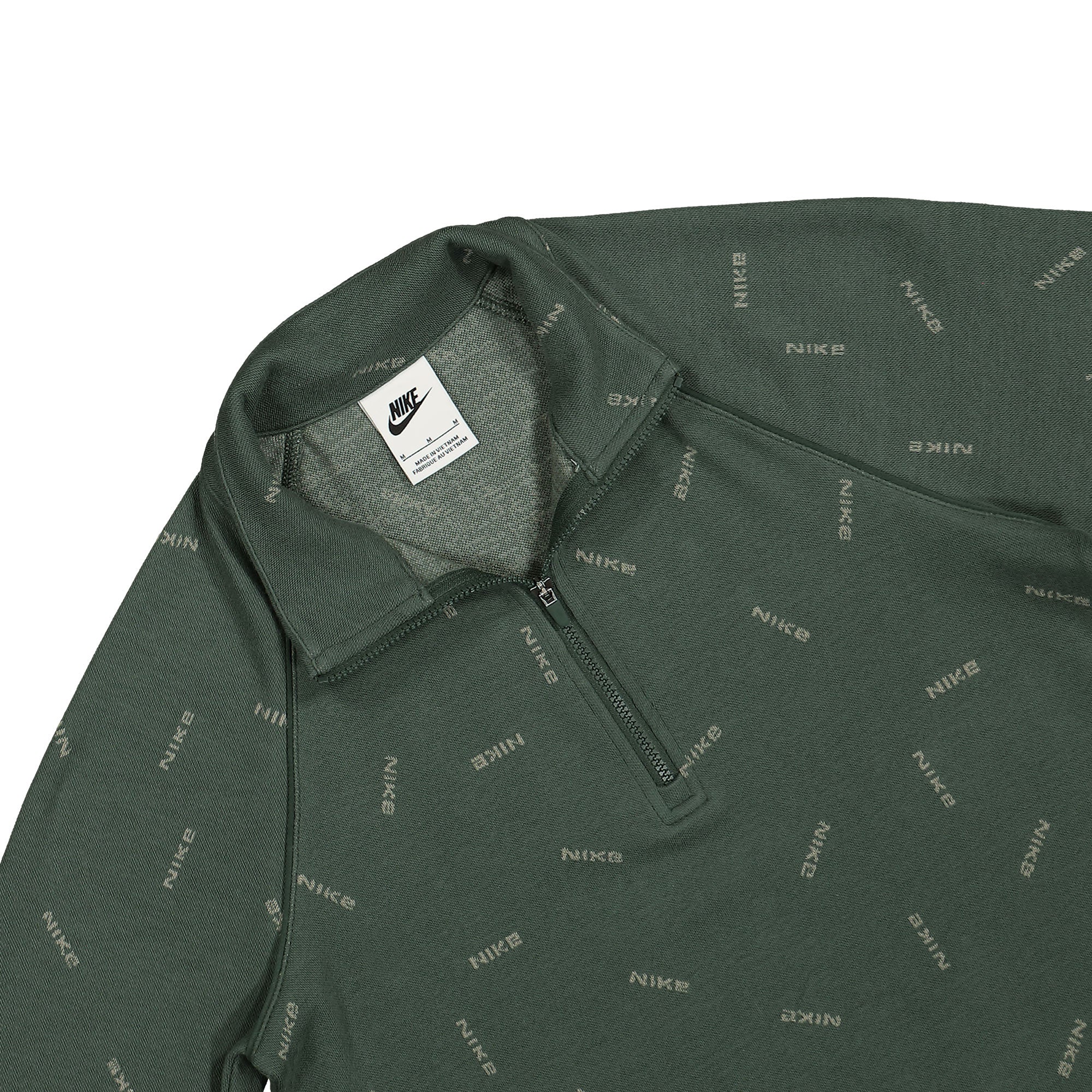 Nike Wmns NSW Collection Logo Half-Zip Longsleeve Top Vintage Green / Light Army / Vintage Green Longsleeves Close-up | Overkill
