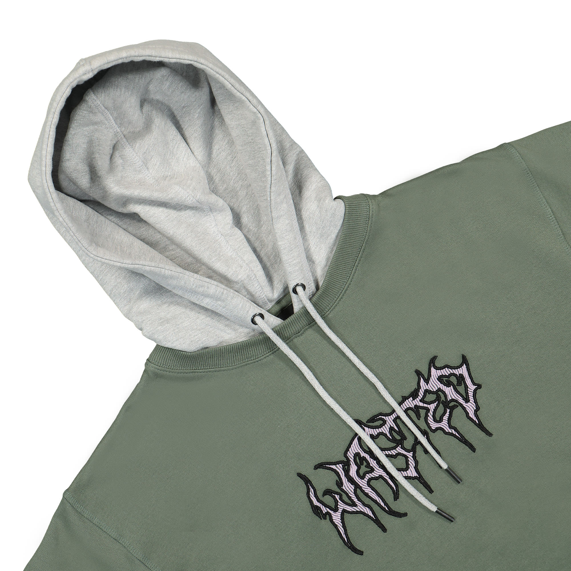 Wasted Paris Telly Feeler Hoodie Lichen Green Hoodies Close-up | Overkill