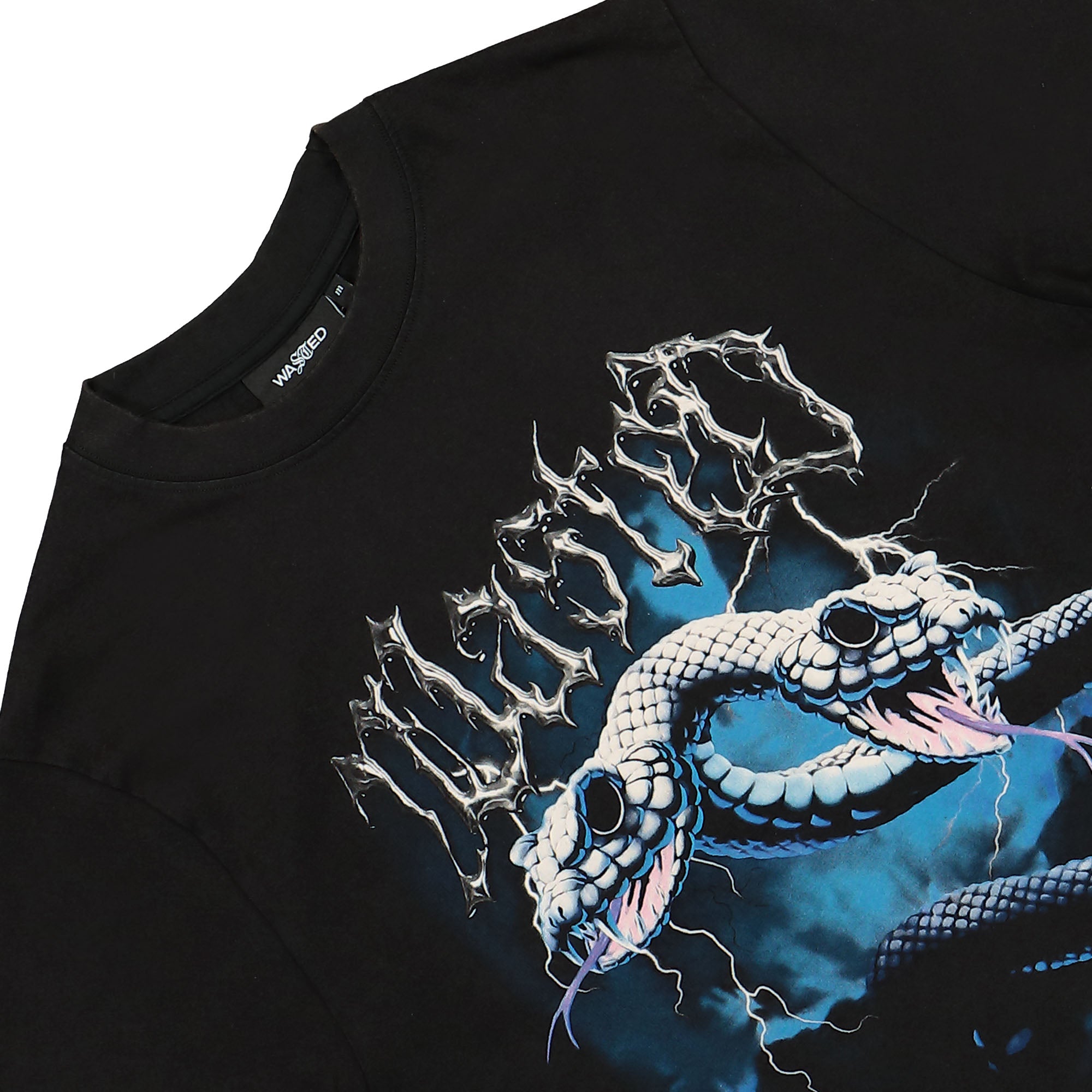 Wasted Paris Venom T-Shirt Faded Black T-Shirts Close-up | Overkill