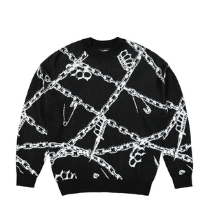 Wasted Paris Knuckles Sweatshirt Black / White Sweatshirts 169909 | Overkill