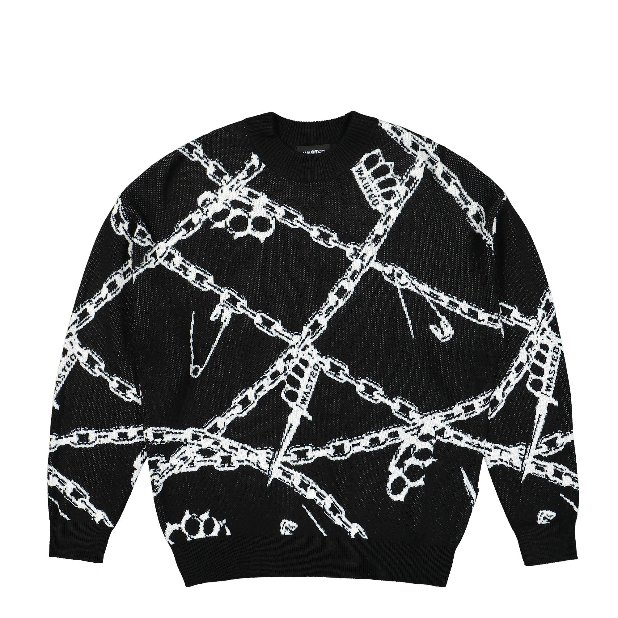 Wasted Paris Knuckles Sweatshirt Black / White Sweatshirts 169909 | Overkill