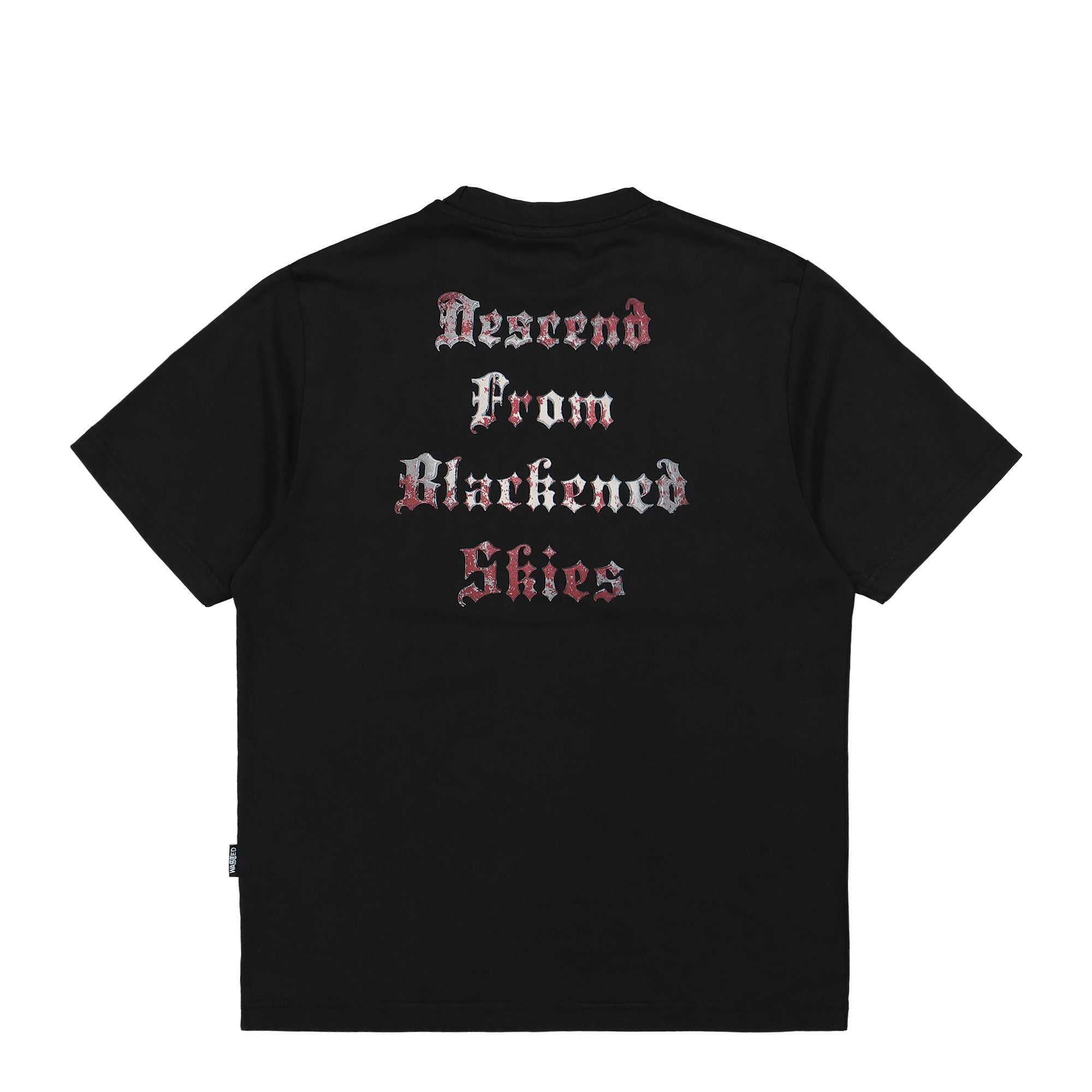 Wasted Paris Scythe T-Shirt Faded Black T-Shirts Close-up | Overkill