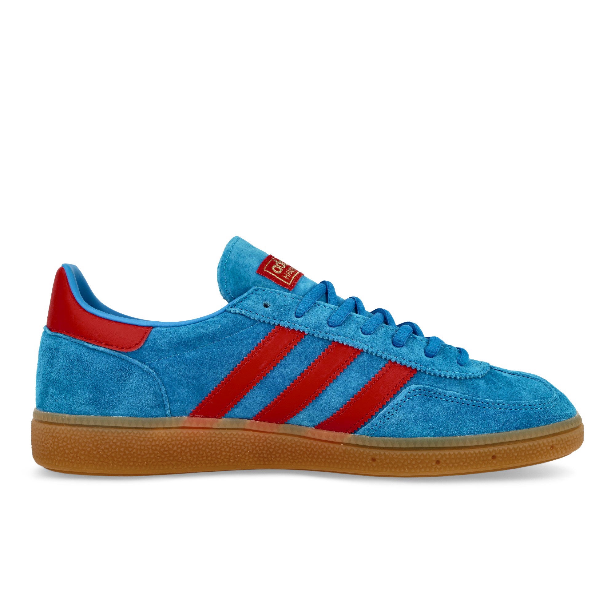 adidas Handball Spezial Bright Blue / Vivid Red / Gold Metallic Low Top Sneakers Silhouette | Overkill