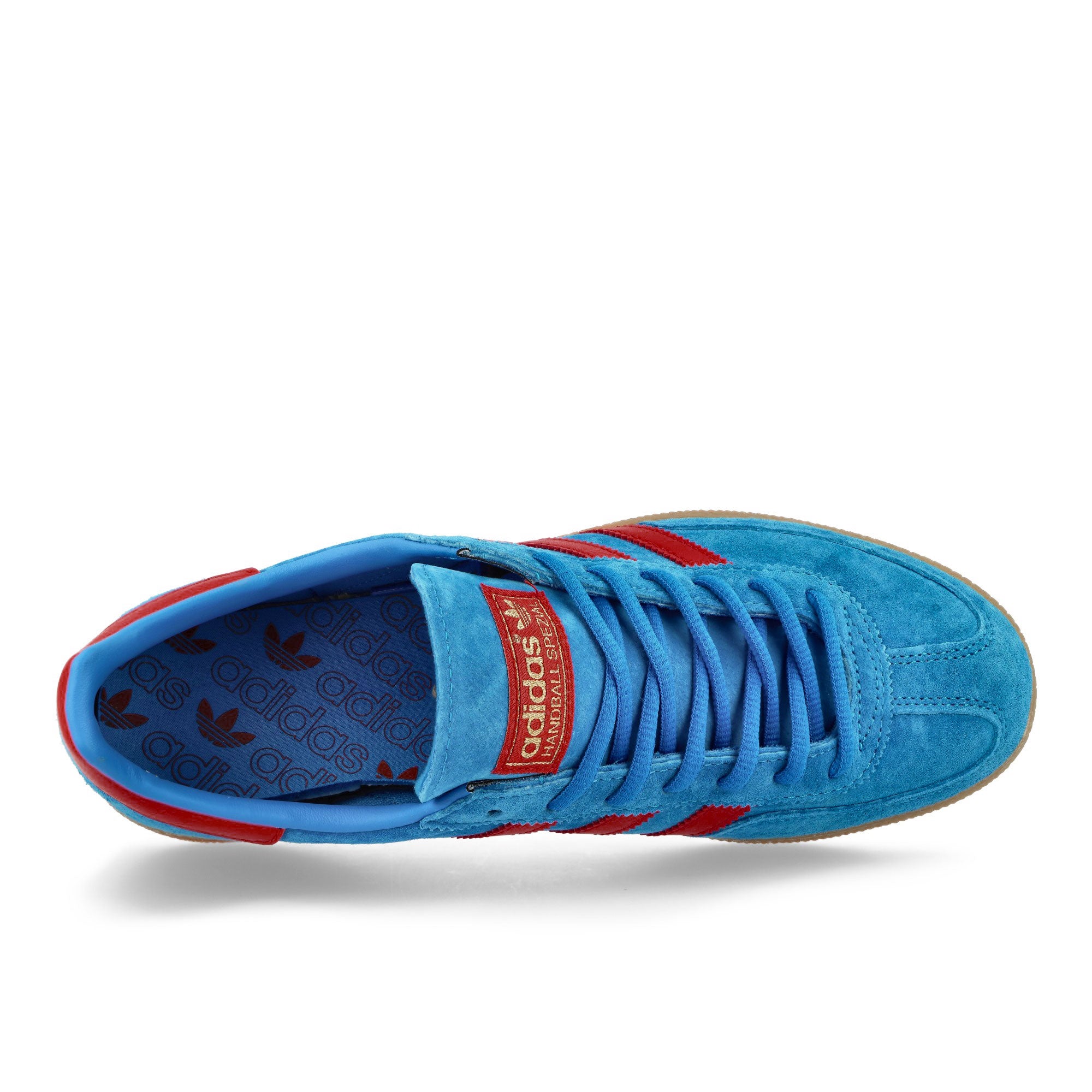 adidas Handball Spezial Bright Blue / Vivid Red / Gold Metallic Low Top Sneakers Detailfoto | Overkill