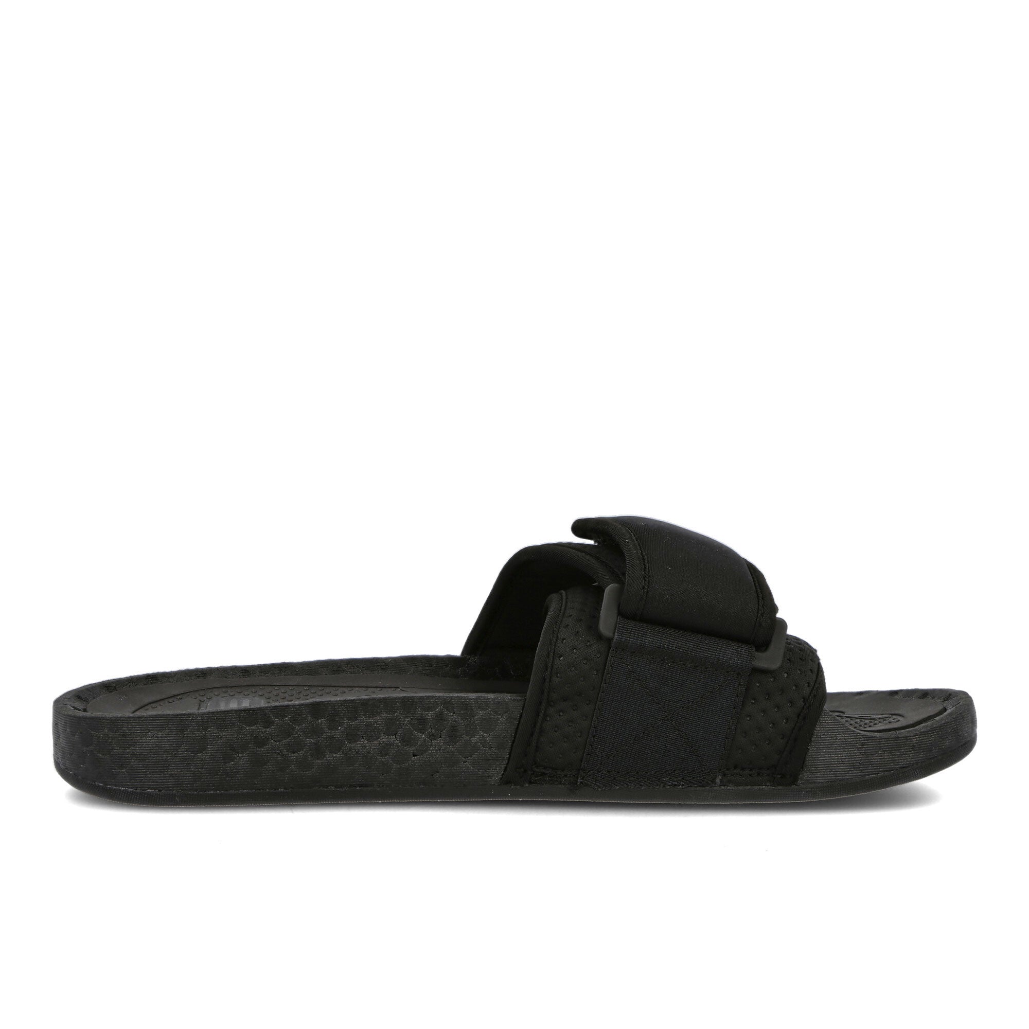 adidas Pharrell Williams x adidas Boost Slide Core Black-Core Black-Core Black Slides, Sandals & Slippers Silhouette | Overkill