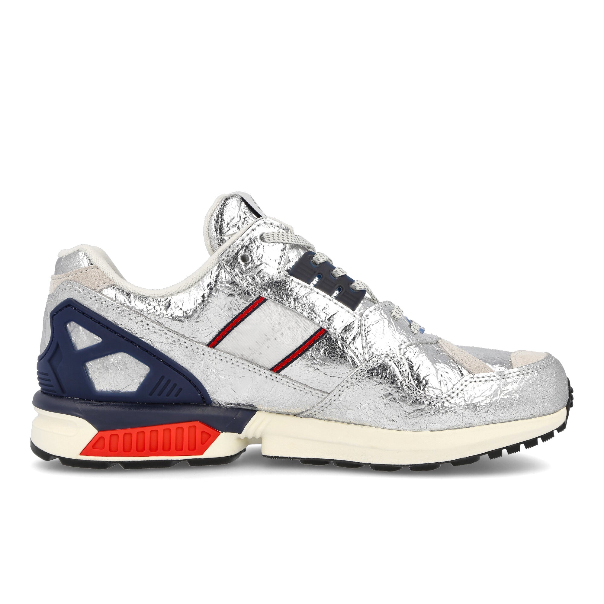 Concepts x adidas ZX 9000 Boston Marathon Silver Metallic / Scarlet / Collegiate Navy Low Top Sneakers FX9966 Silhouette | Overkill