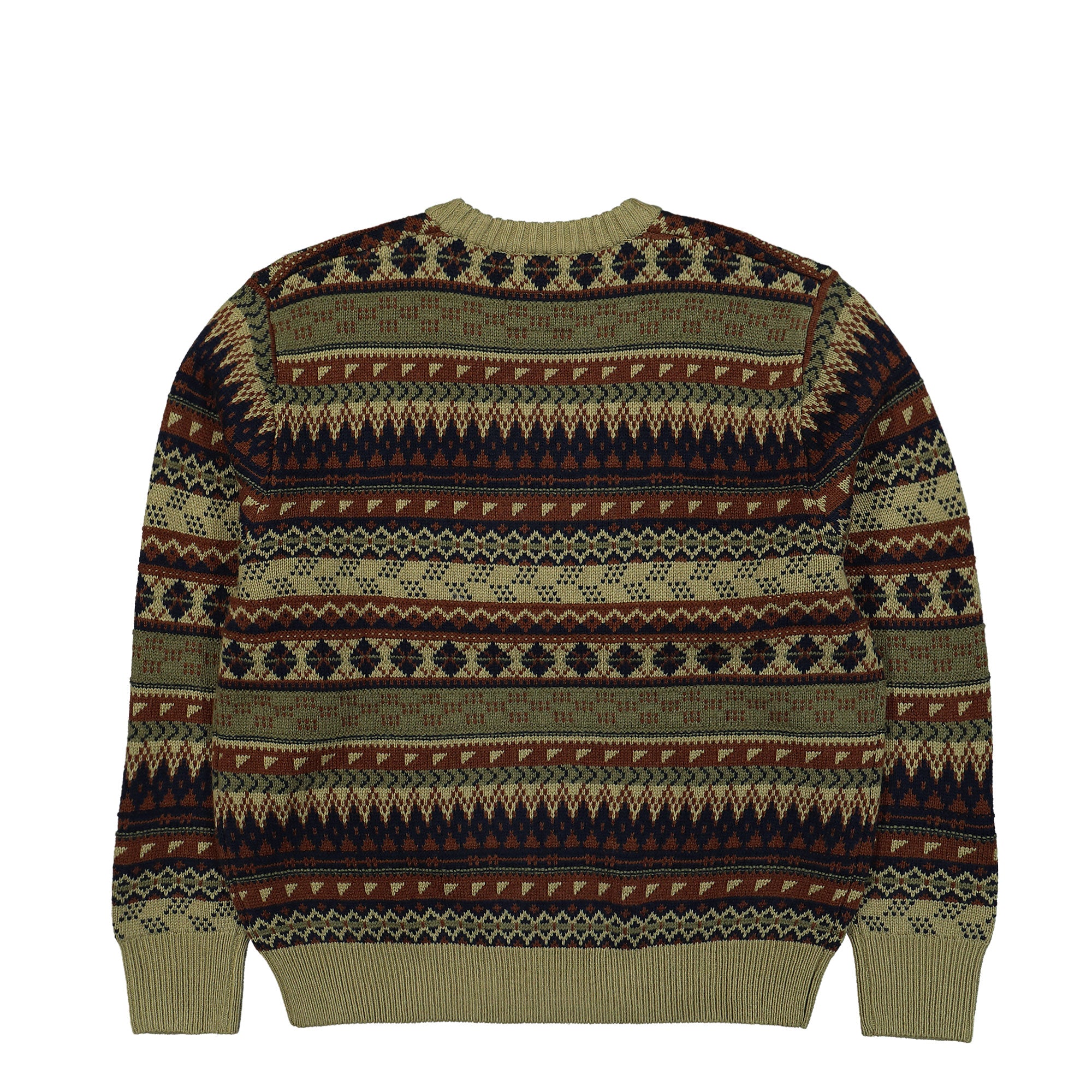 Nike Life Fair Isle Swoosh Sweater Neutral Olive Sweatshirts Material | Overkill