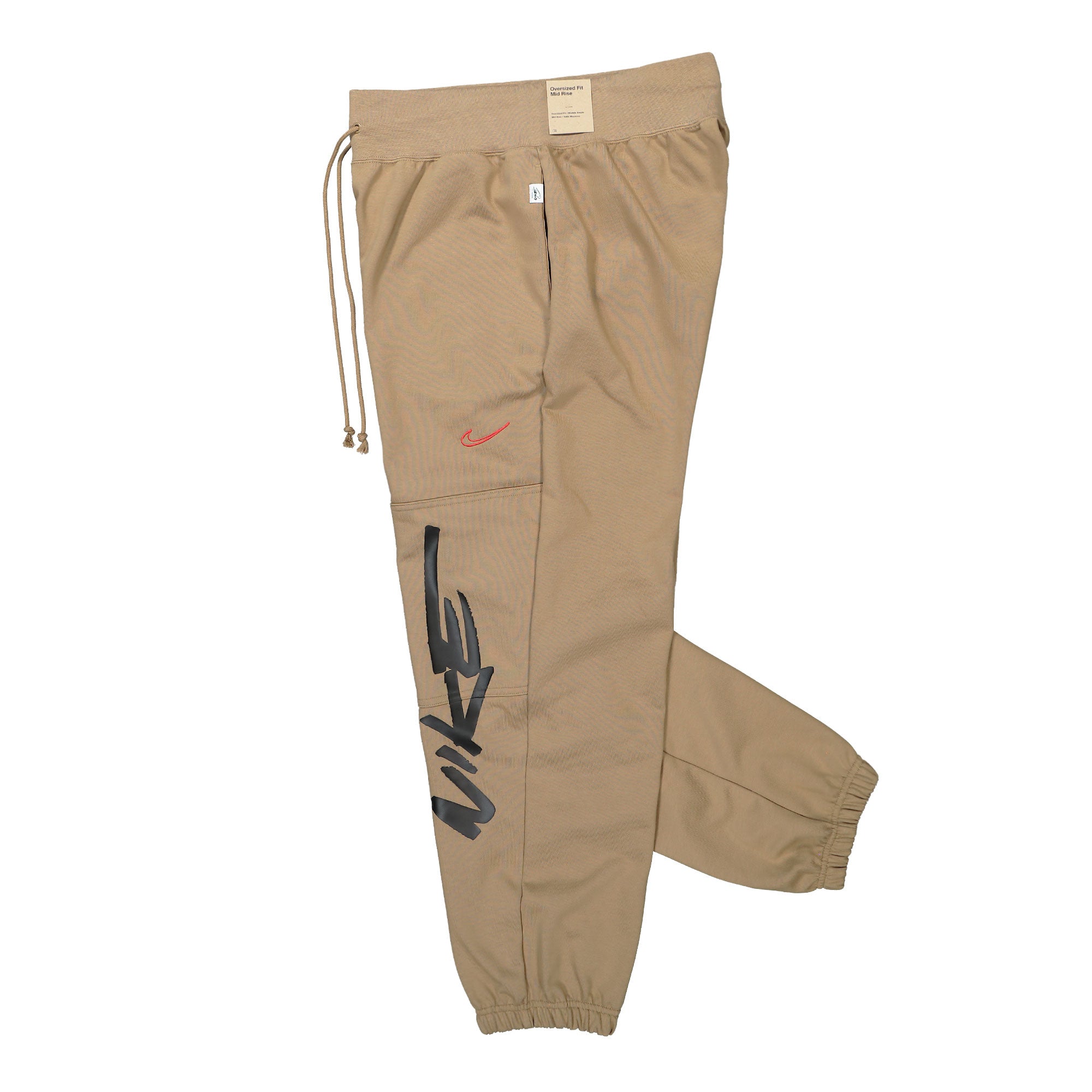 Nike W Breaking Mid-Rise Oversized French Terry Pants Dark Driftwood Sweat & Track Pants Close-up | Overkill