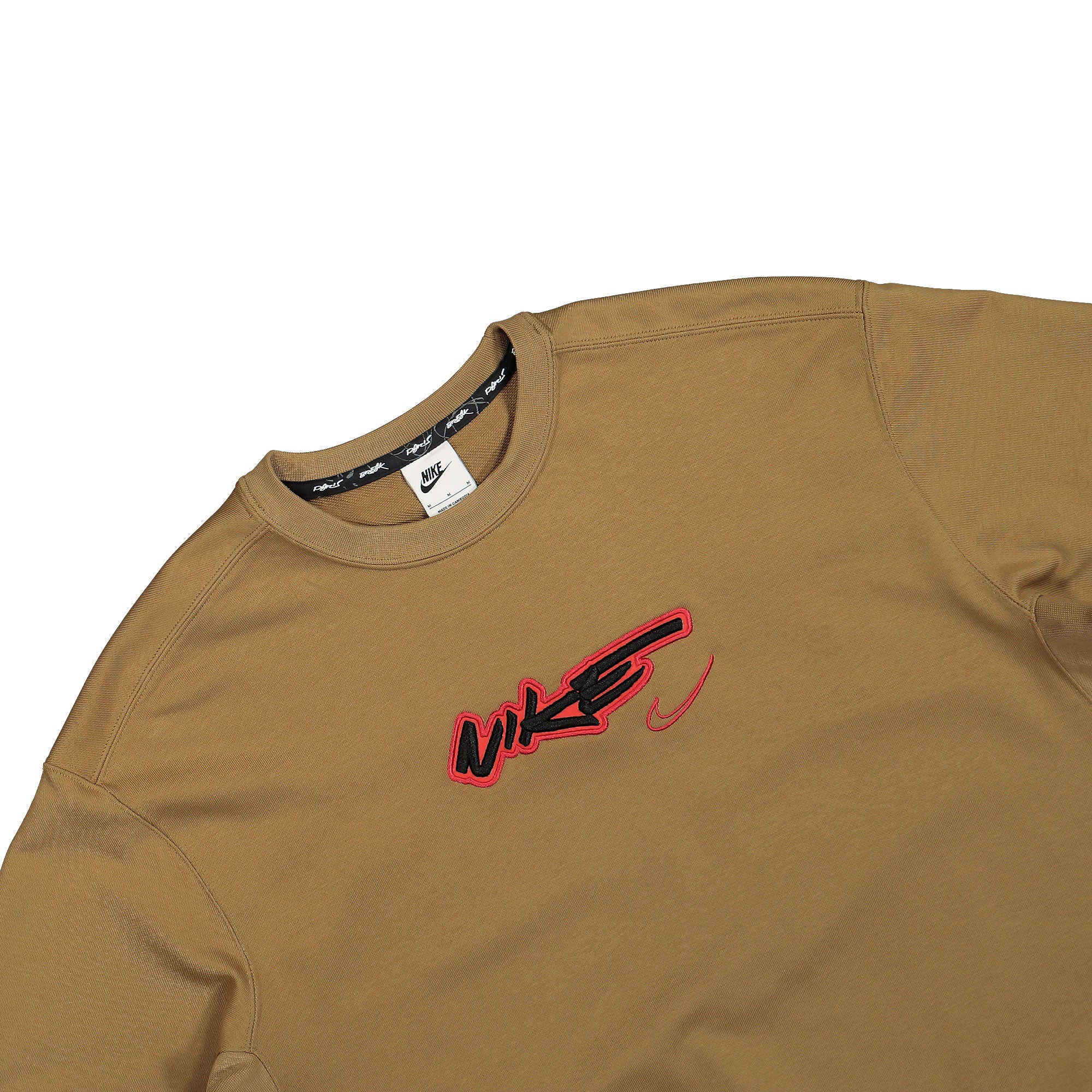 Nike W Breaking Loose French Terry Top Dark Driftwood Sweatshirts Close-up | Overkill