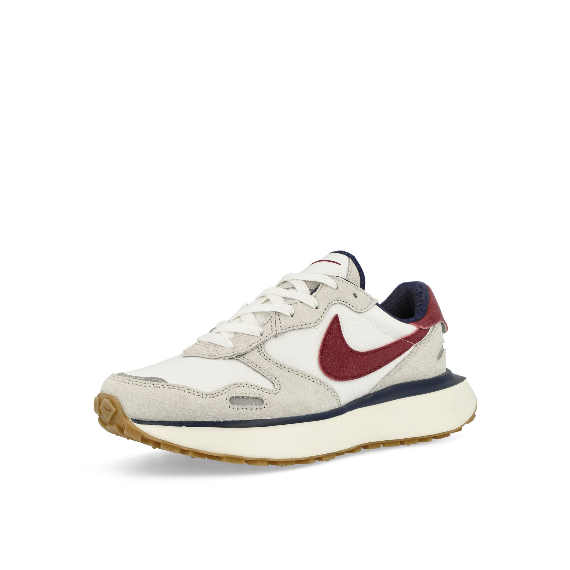 Nike W Phoenix Waffle Light Bone / Team Red - Sail - Midnight Navy Low Top Sneakers Close Up | Overkill