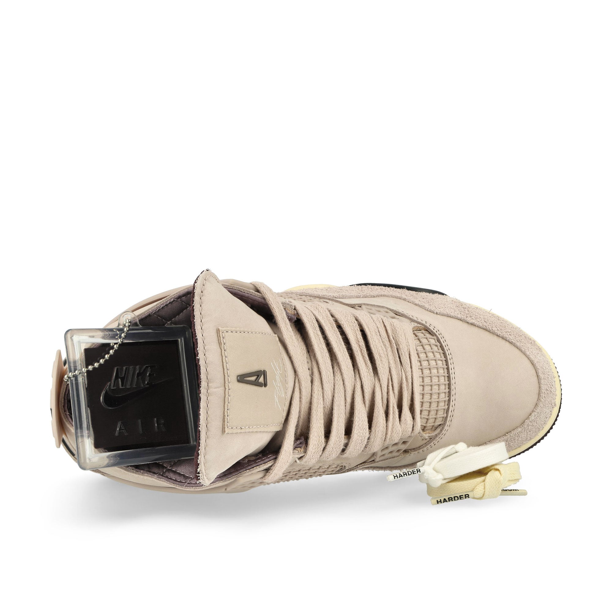 Jordan 4 Retro Fossil Stone / Mtlc Pewter - Burgundy Crush High Top Sneakers Detailfoto | Overkill