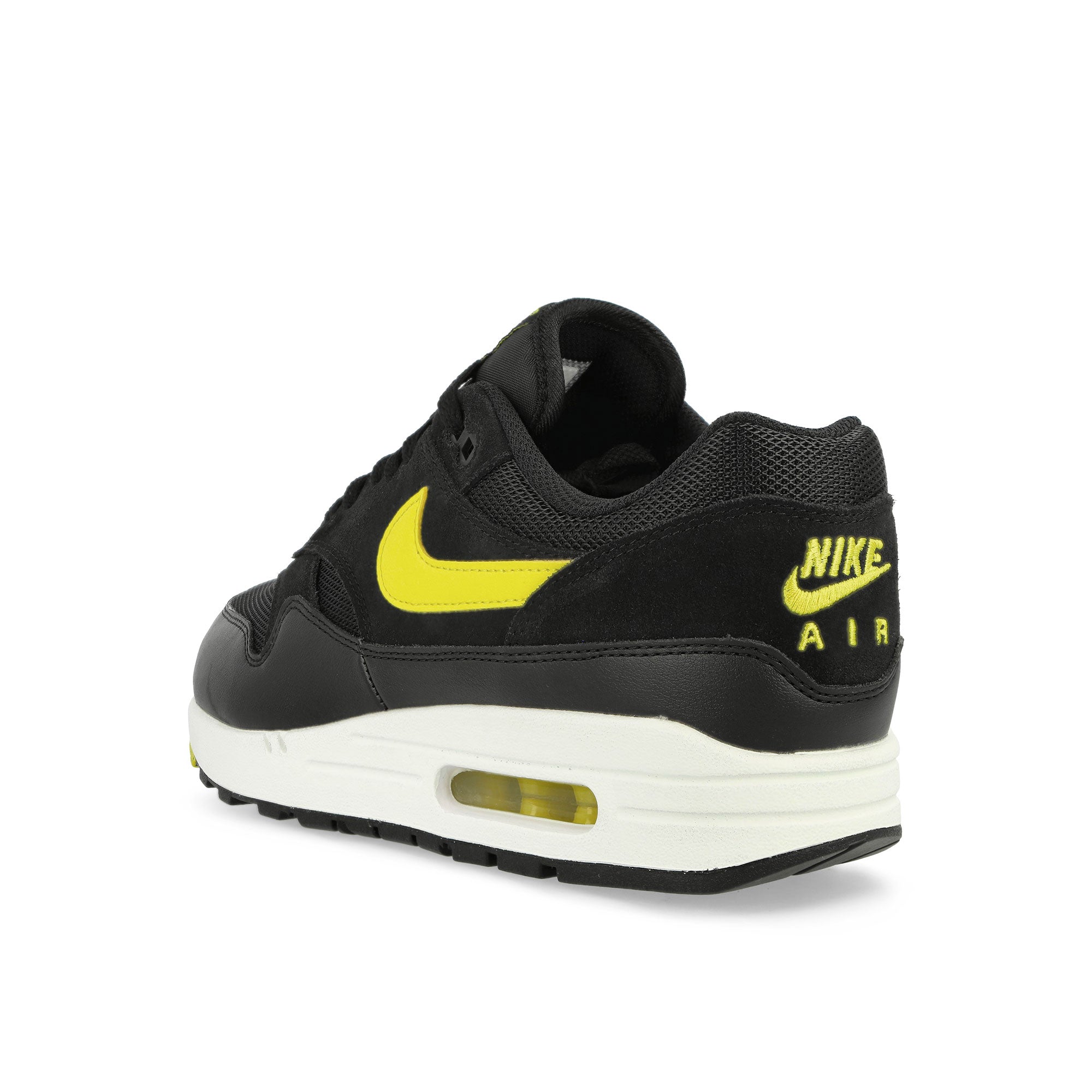 Nike Air Max 1 Essential Black / Opti Yellow-Summit White Low Top Sneakers Material | Overkill