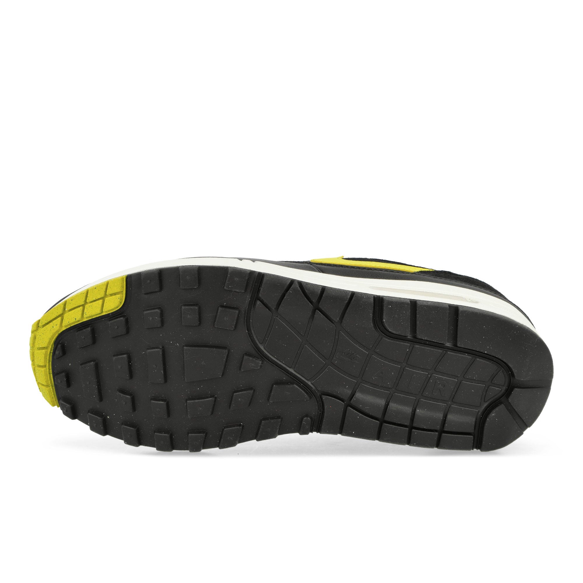 Nike Air Max 1 Essential Black / Opti Yellow-Summit White Low Top Sneakers Detail View 1 | Overkill