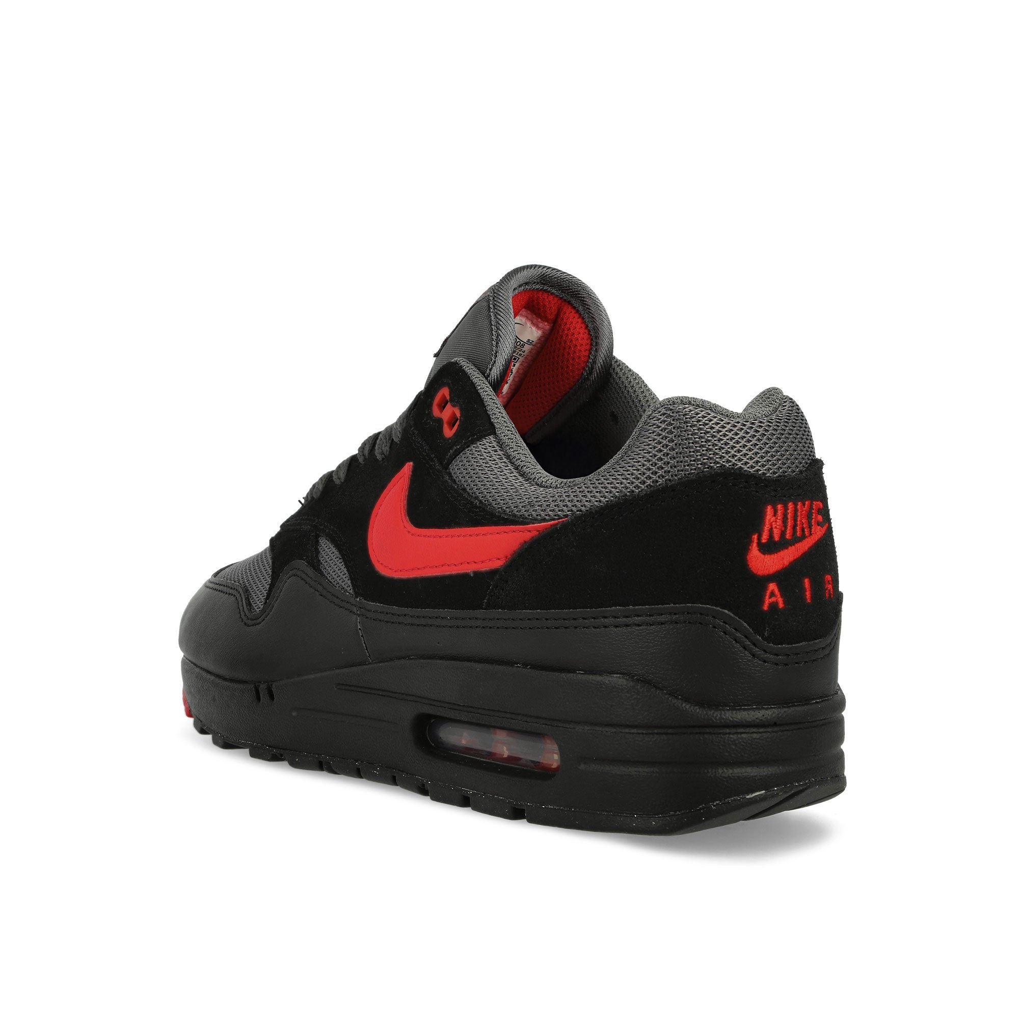 Nike Air Max 1 Essential Black / University Red - Iron Grey Low Top Sneakers Material | Overkill