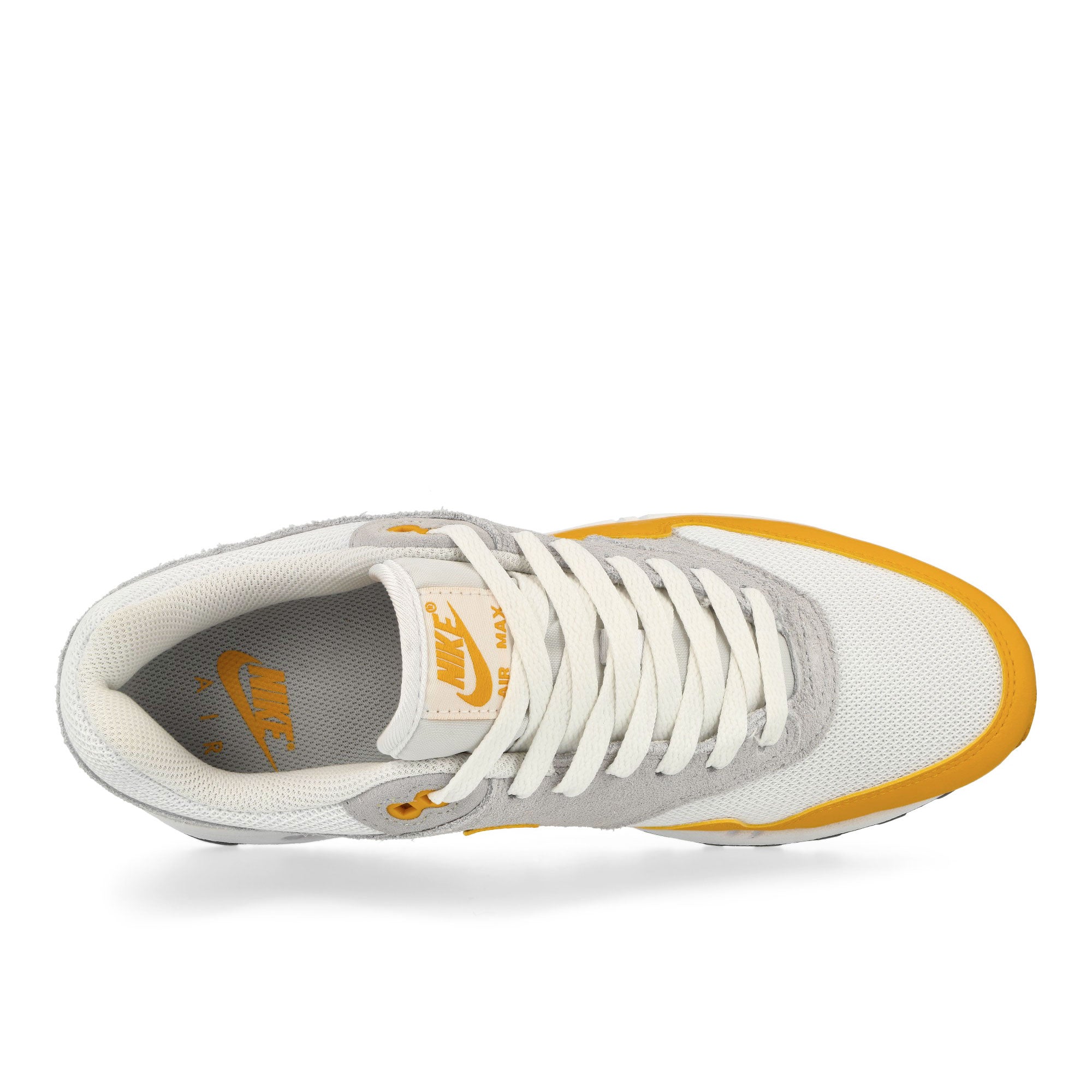 Nike Air Max 1 Essential White / University Gold - Pure Platinum Low Top Sneakers Detailfoto | Overkill