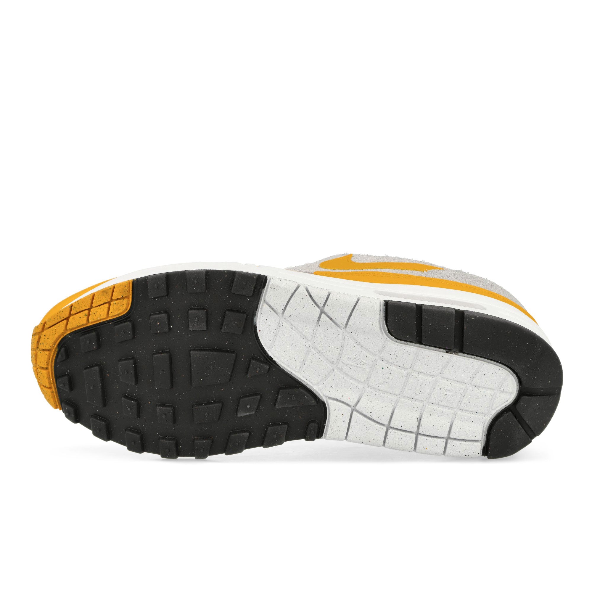 Nike Air Max 1 Essential White / University Gold - Pure Platinum Low Top Sneakers Detail View 1 | Overkill