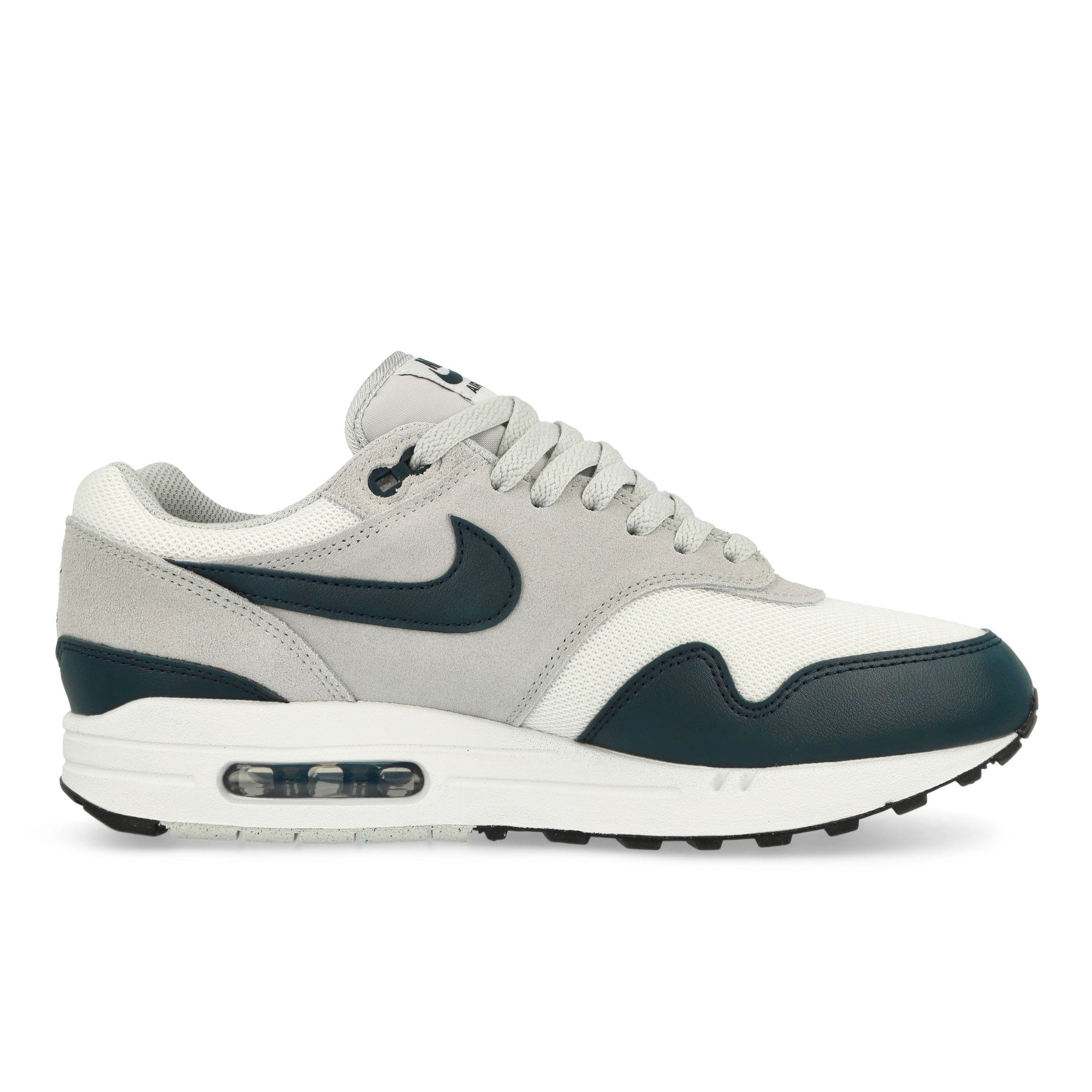 Nike Air Max 1 Essential Summit White / Armory Navy - Light Silver Low Top Sneakers Silhouette | Overkill