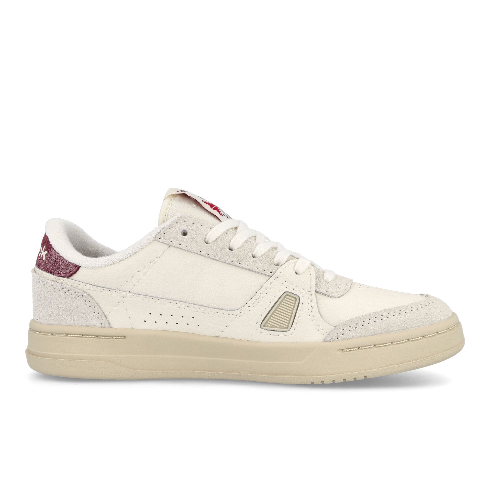 Reebok LT Court Chalk / Chalk / Classic Burgundy Low Top Sneakers Silhouette | Overkill