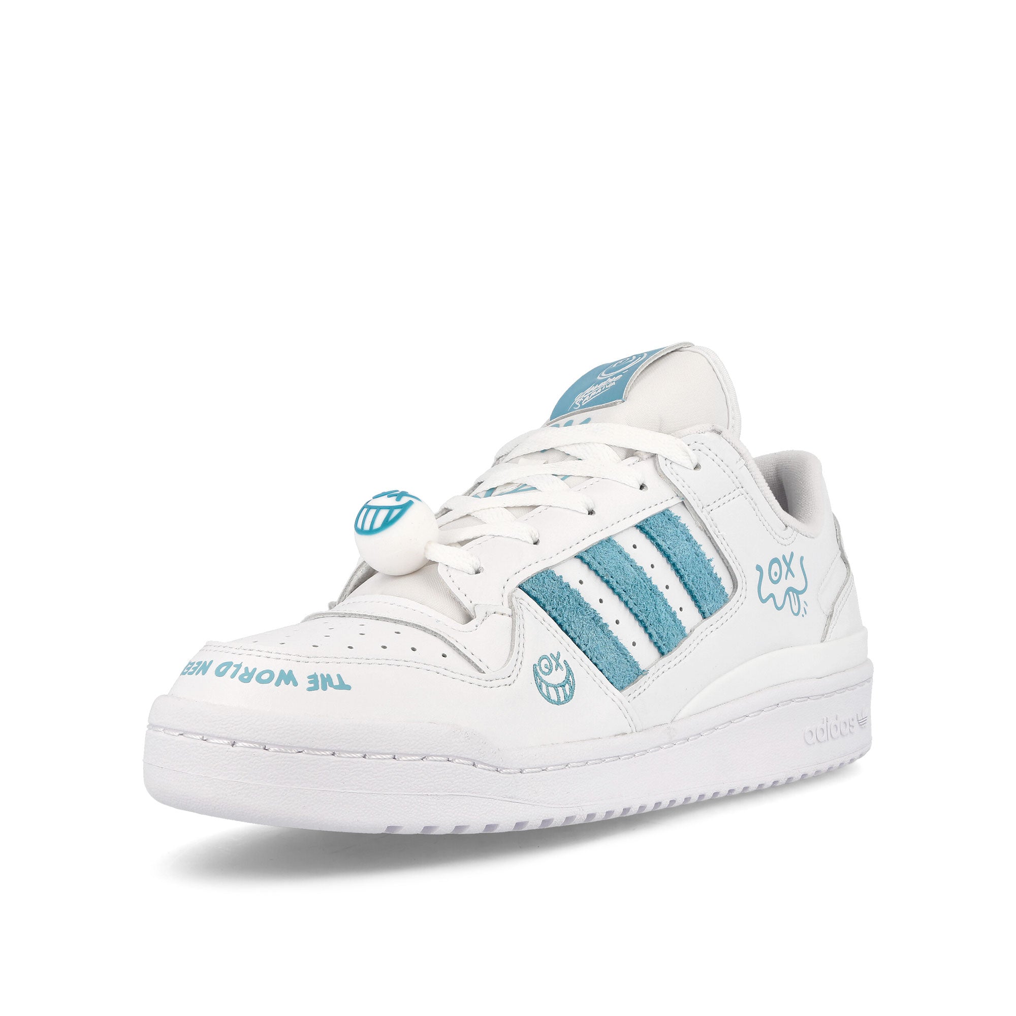 adidas Andre Saraiva x adidas Forum Low Classic Footwear White / Footwear White / Footwear White Low Top Sneakers Close Up | Overkill