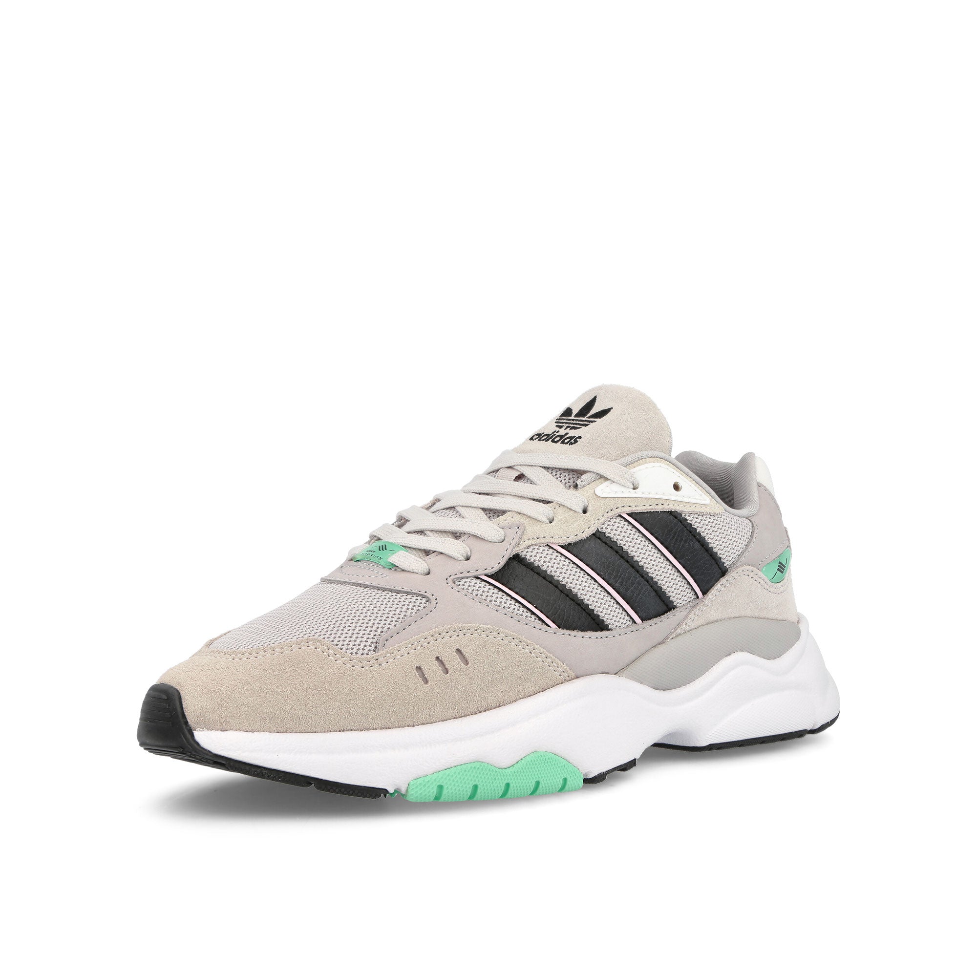 adidas Retropy F90 Light Solid Grey-Core Black-True Pink Sneakers Close Up | Overkill