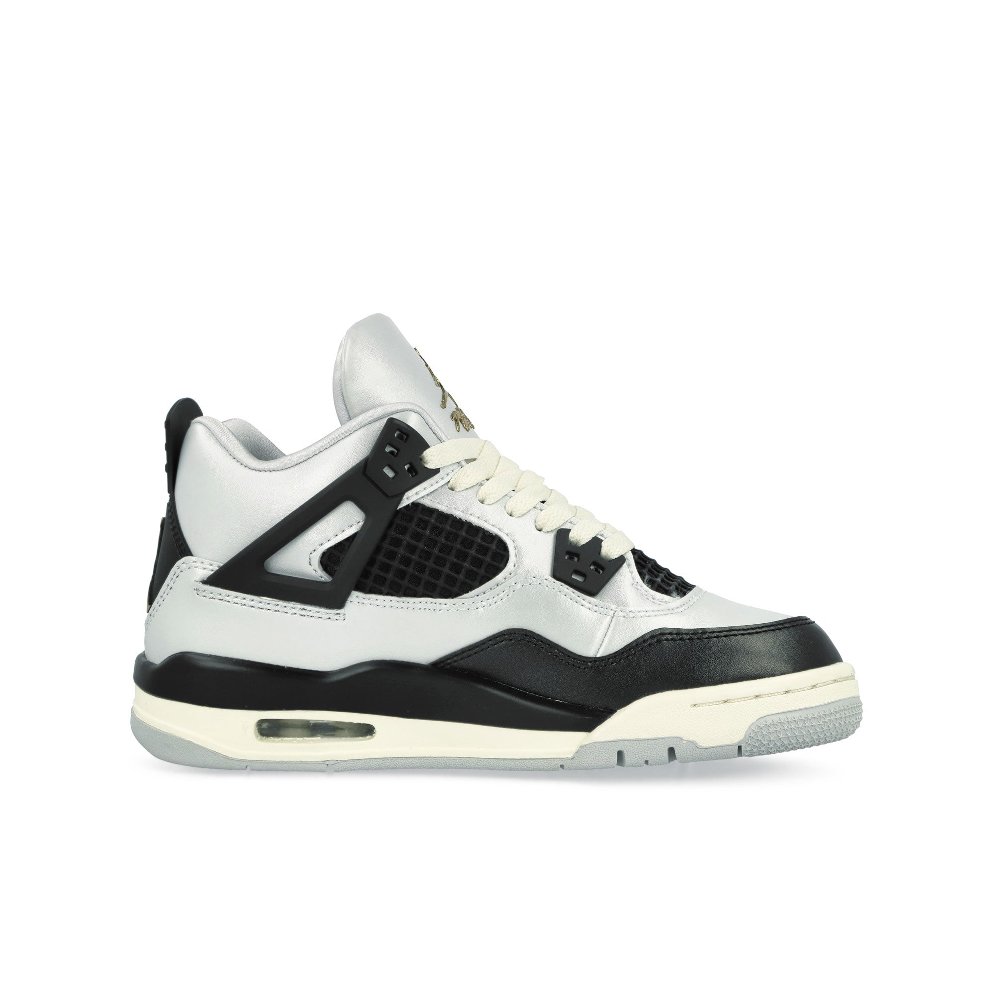 Jordan Air Jordan 4 Retro GS Pure Platinum / Metallic Gold - Black - Sail High Top Sneakers Silhouette | Overkill