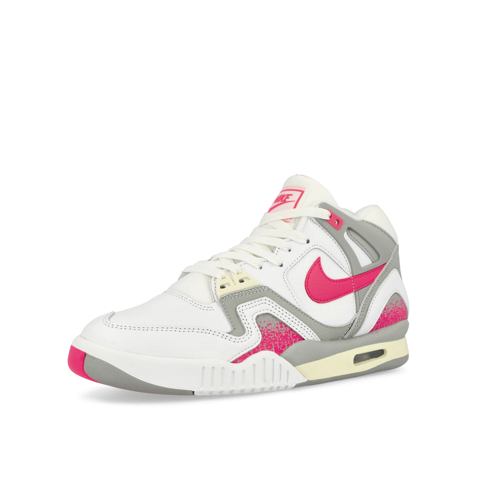 Nike Air Tech Challenge II QS White / Racer Pink - Lt Smoke Grey High Top Sneakers Close Up | Overkill
