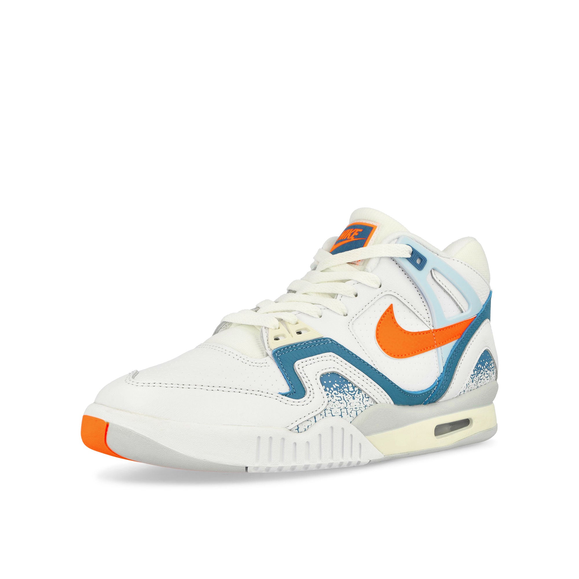 Nike Air Tech Challenge 2 White / Tart - Stone Blue - Football Grey Mid Top Sneakers Close Up | Overkill