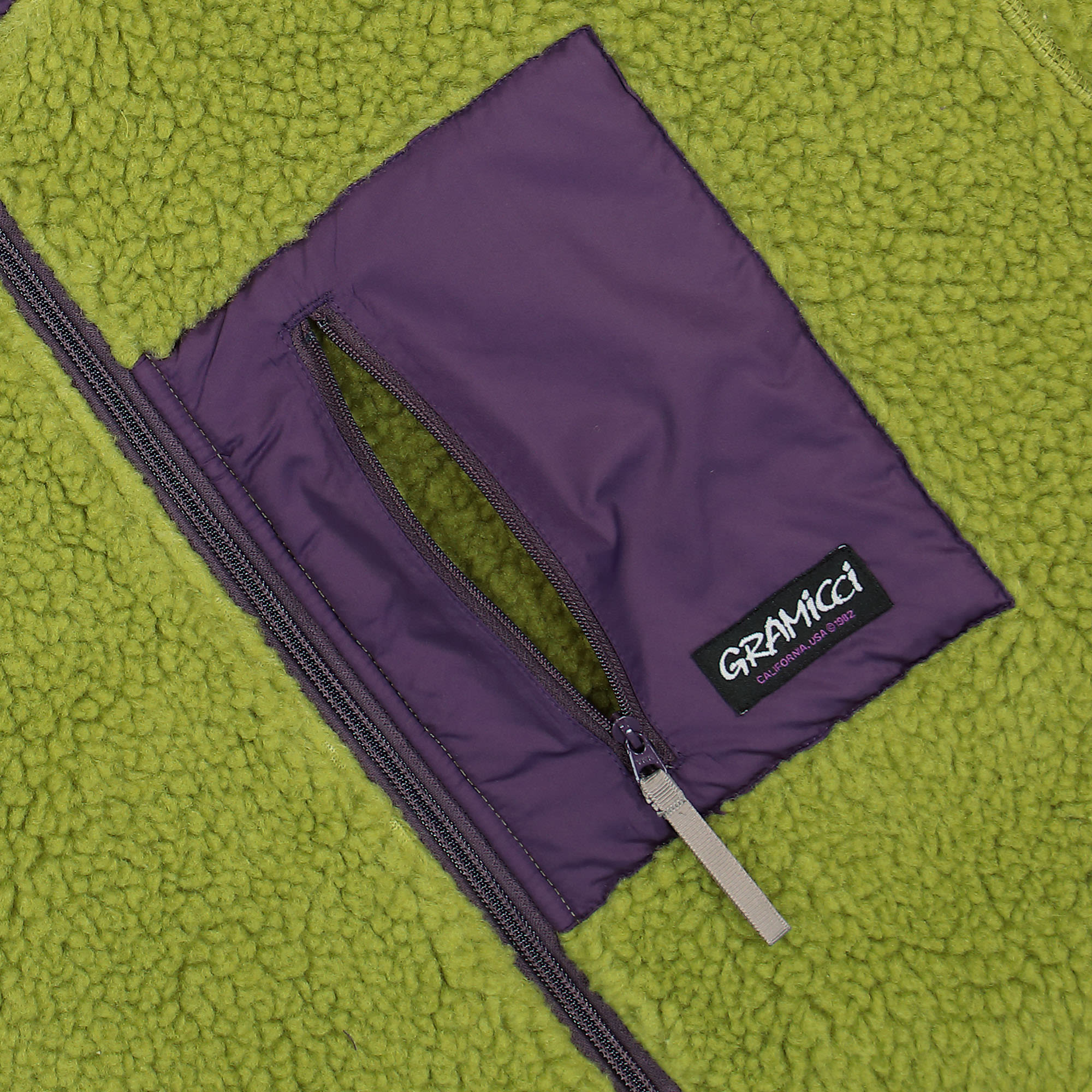 Gramicci Sherpa Jacket Dusted Lime Fleece Jackets Detail view 1 | Overkill